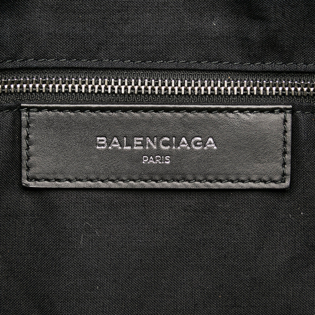 White Balenciaga Navy Tote