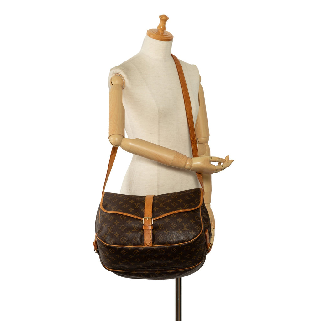 Brown Louis Vuitton Monogram Saumur 35 Crossbody Bag
