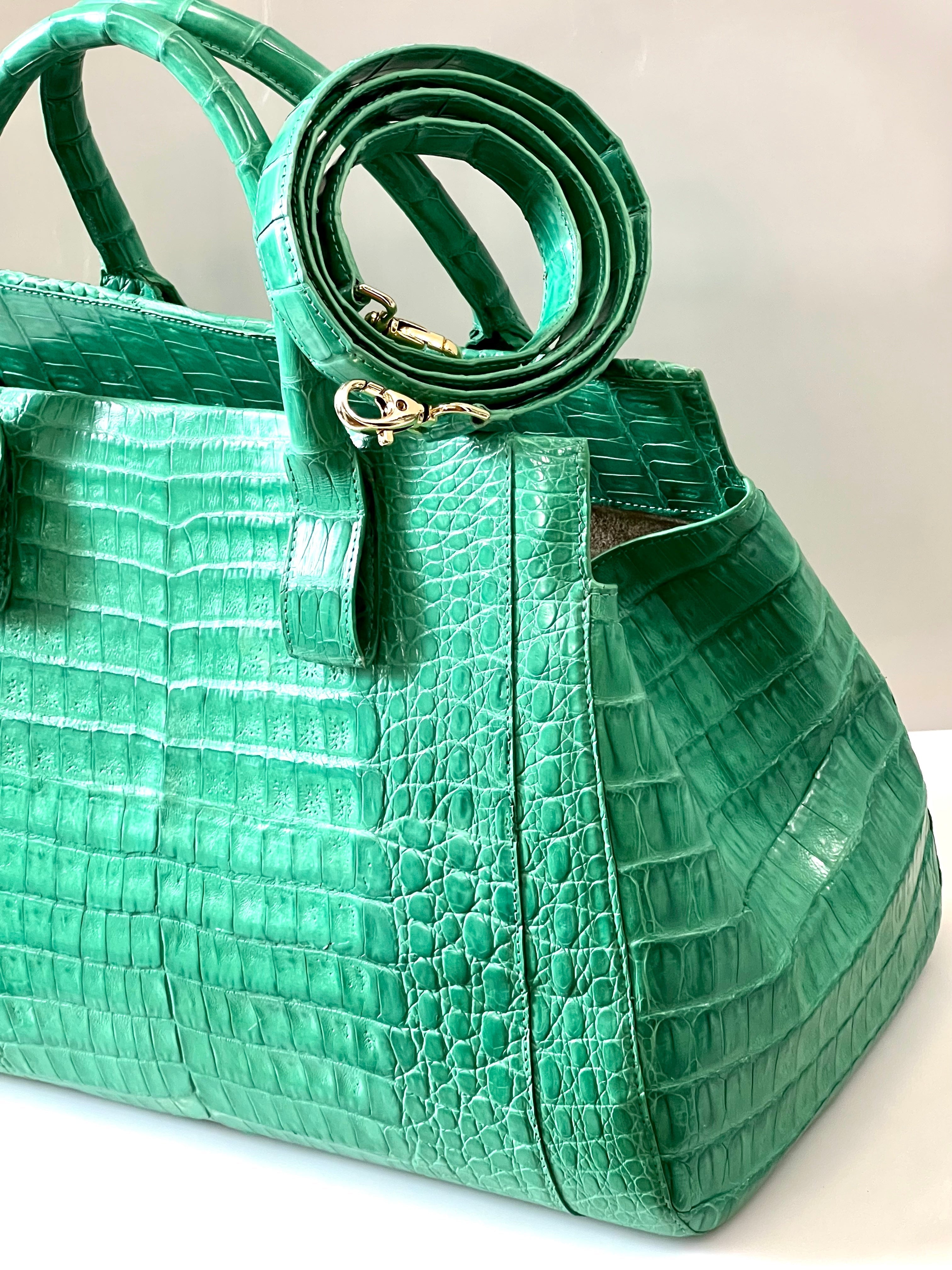 NANCY GONZALEZ CROC EMBOSSED TOTE BAG