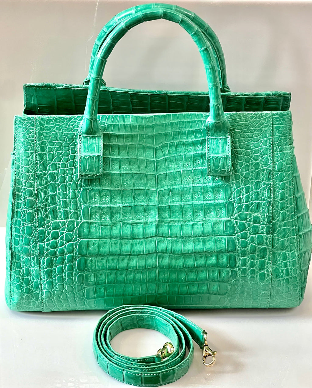 NANCY GONZALEZ CROC EMBOSSED TOTE BAG