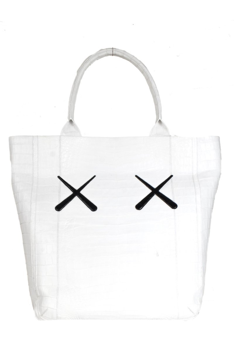 Nancy Gonzalez x Kaws White Crocodile Leaf Tote NWT