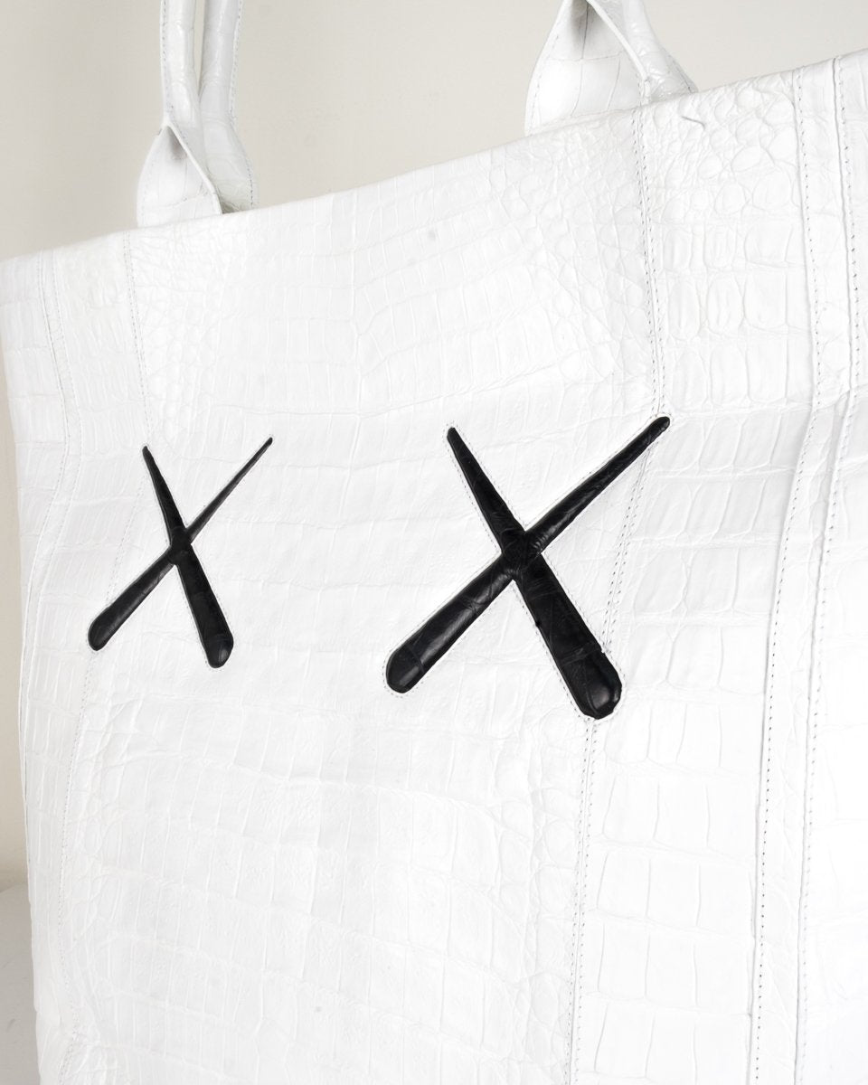 Nancy Gonzalez x Kaws White Crocodile Leaf Tote NWT