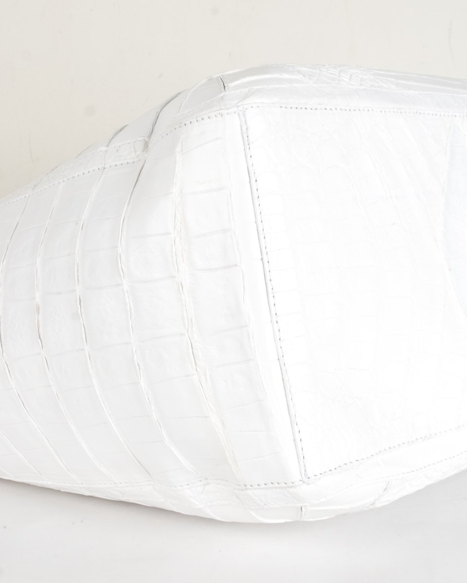 Nancy Gonzalez x Kaws White Crocodile Leaf Tote NWT