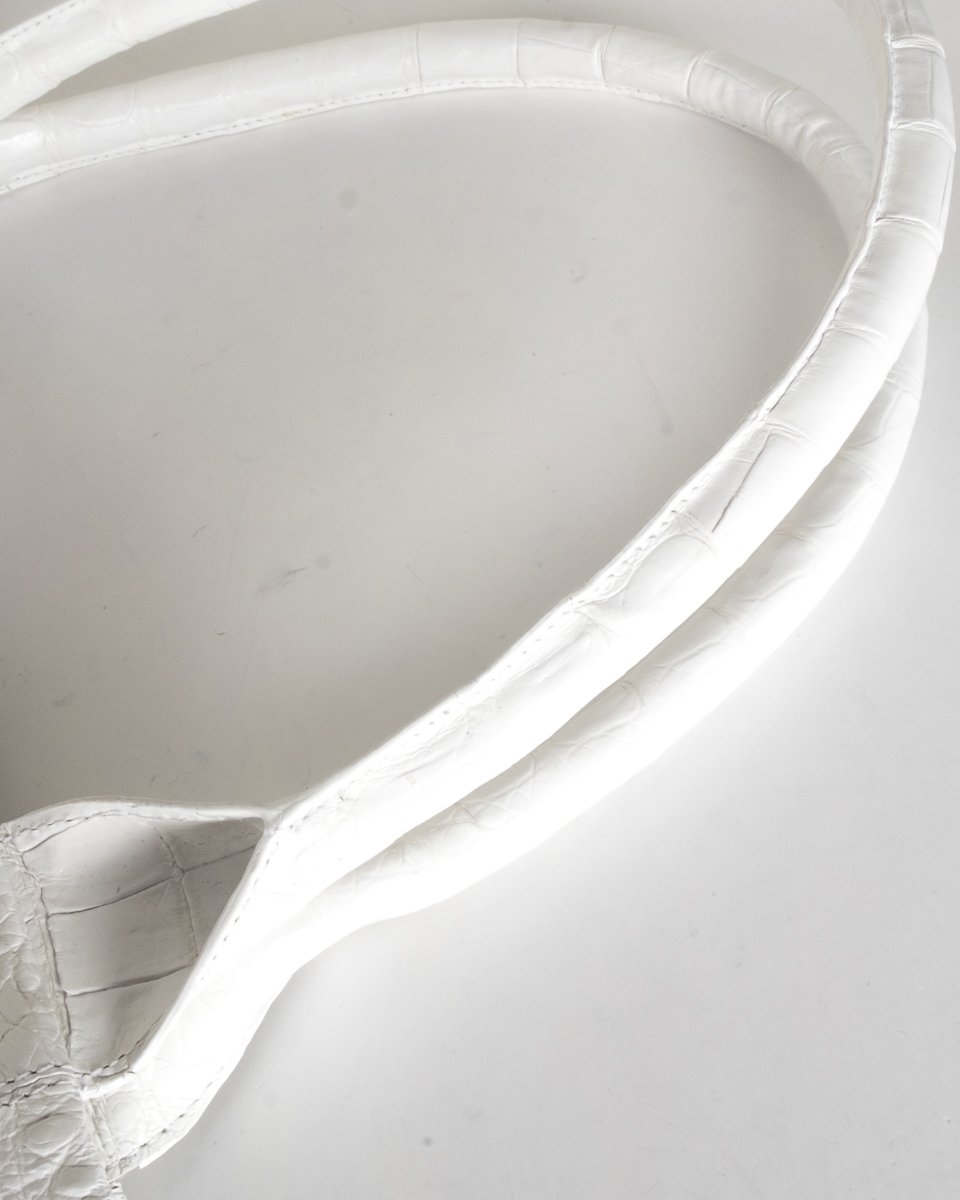 Nancy Gonzalez x Kaws White Crocodile Leaf Tote NWT