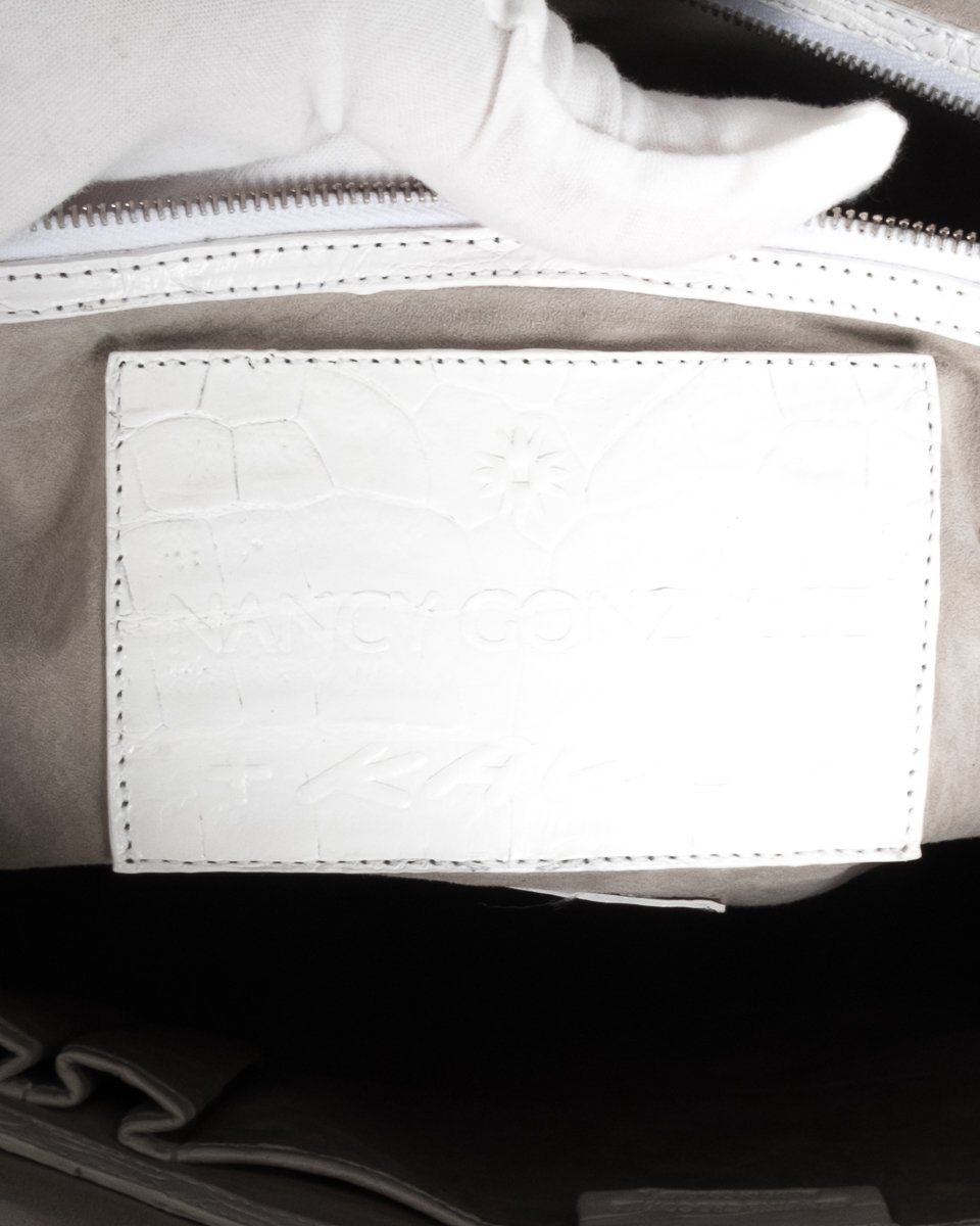 Nancy Gonzalez x Kaws White Crocodile Leaf Tote NWT