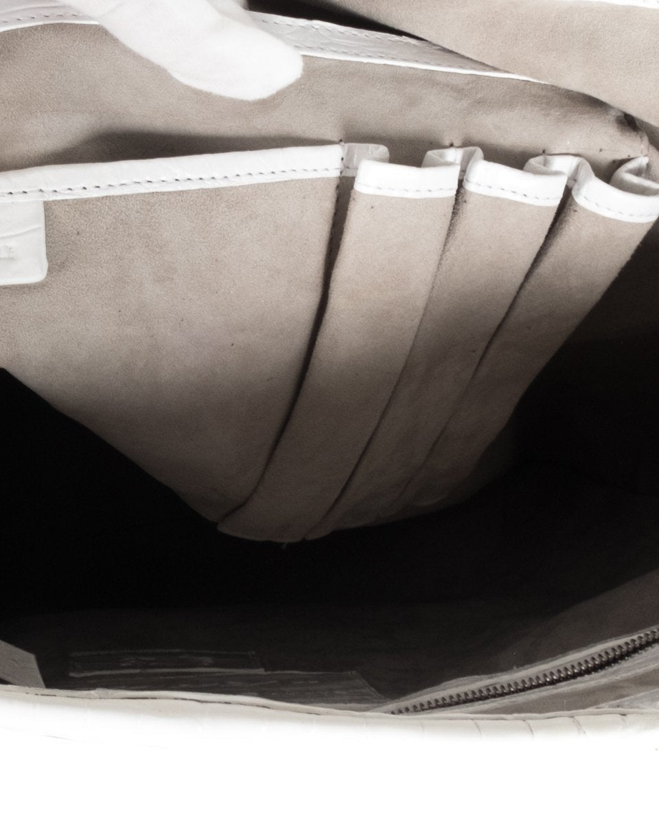 Nancy Gonzalez x Kaws White Crocodile Leaf Tote NWT