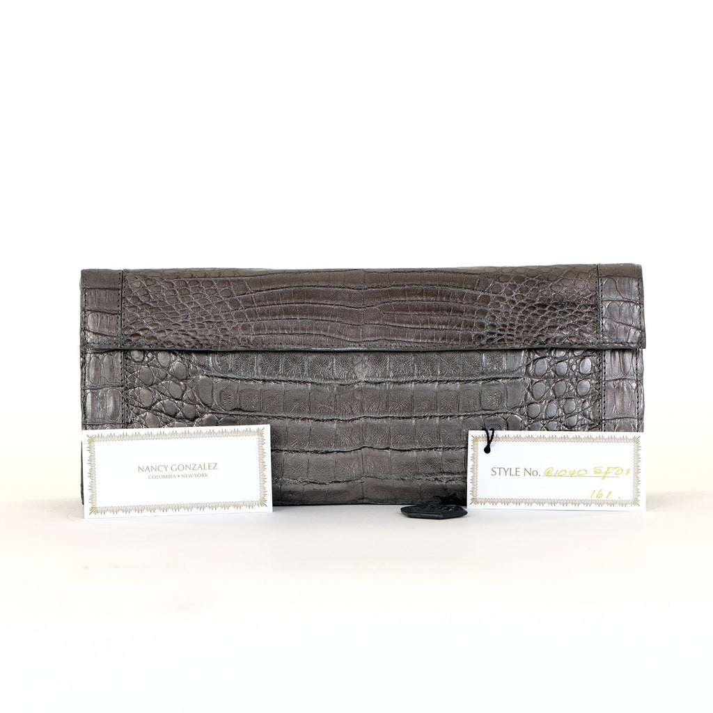 Puta Metallic Croc Clutch