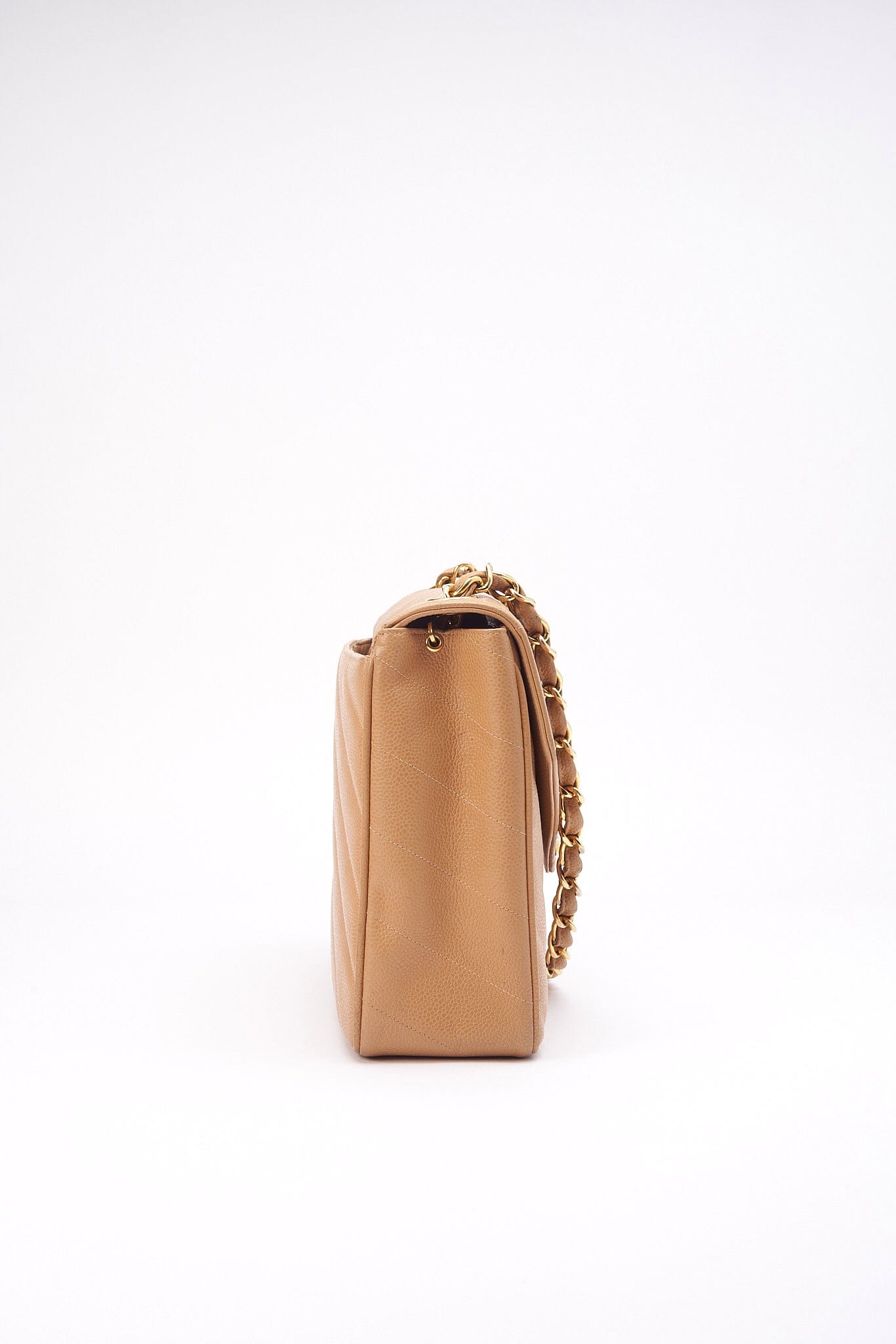 Chanel Jumbo Classic Flap Bag in Caviar Beige Leather