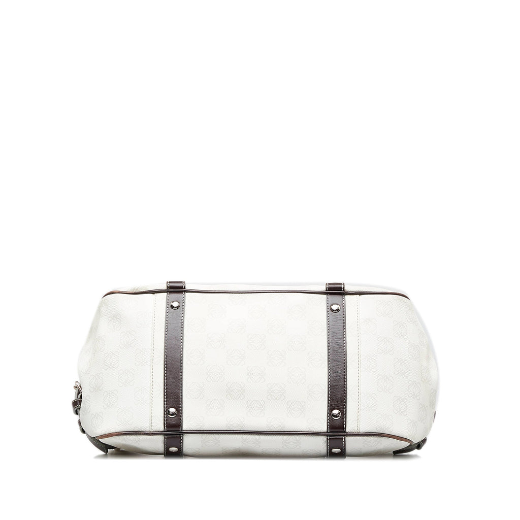 White Loewe Anagram Tote Bag