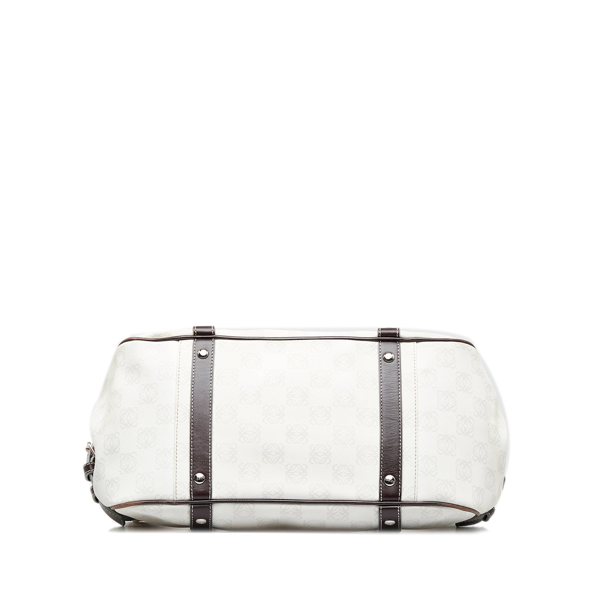 White Loewe Anagram Tote Bag