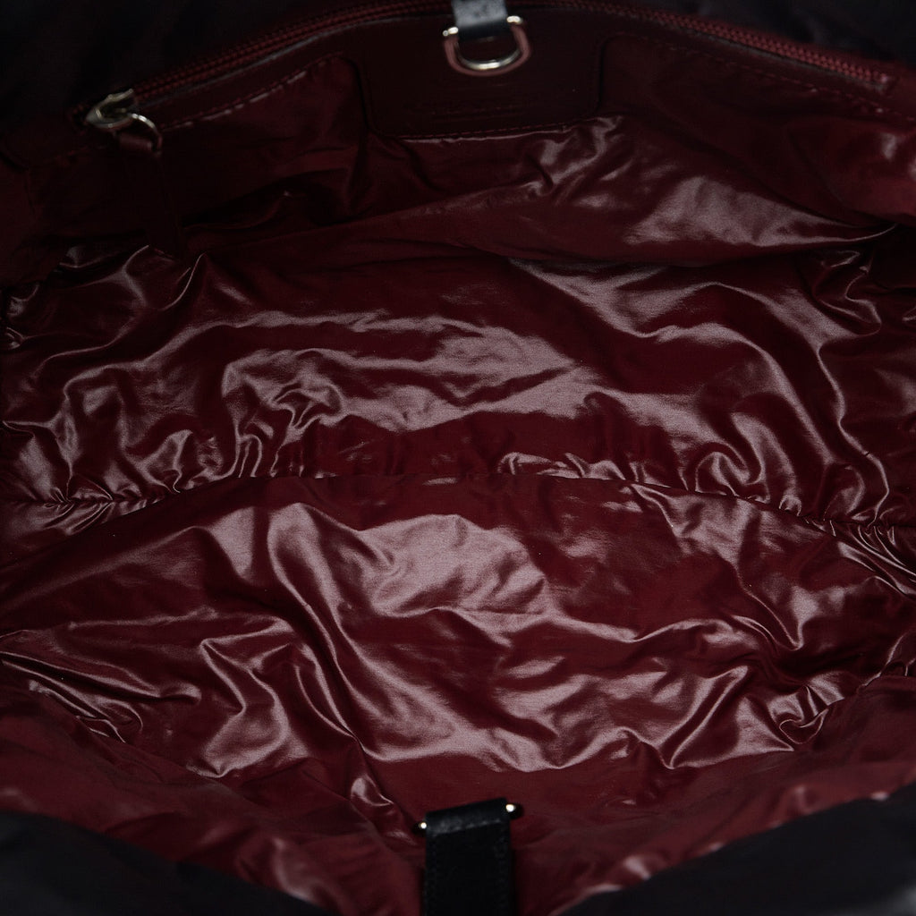 Chanel Coco Black Quilted Nylon Silver