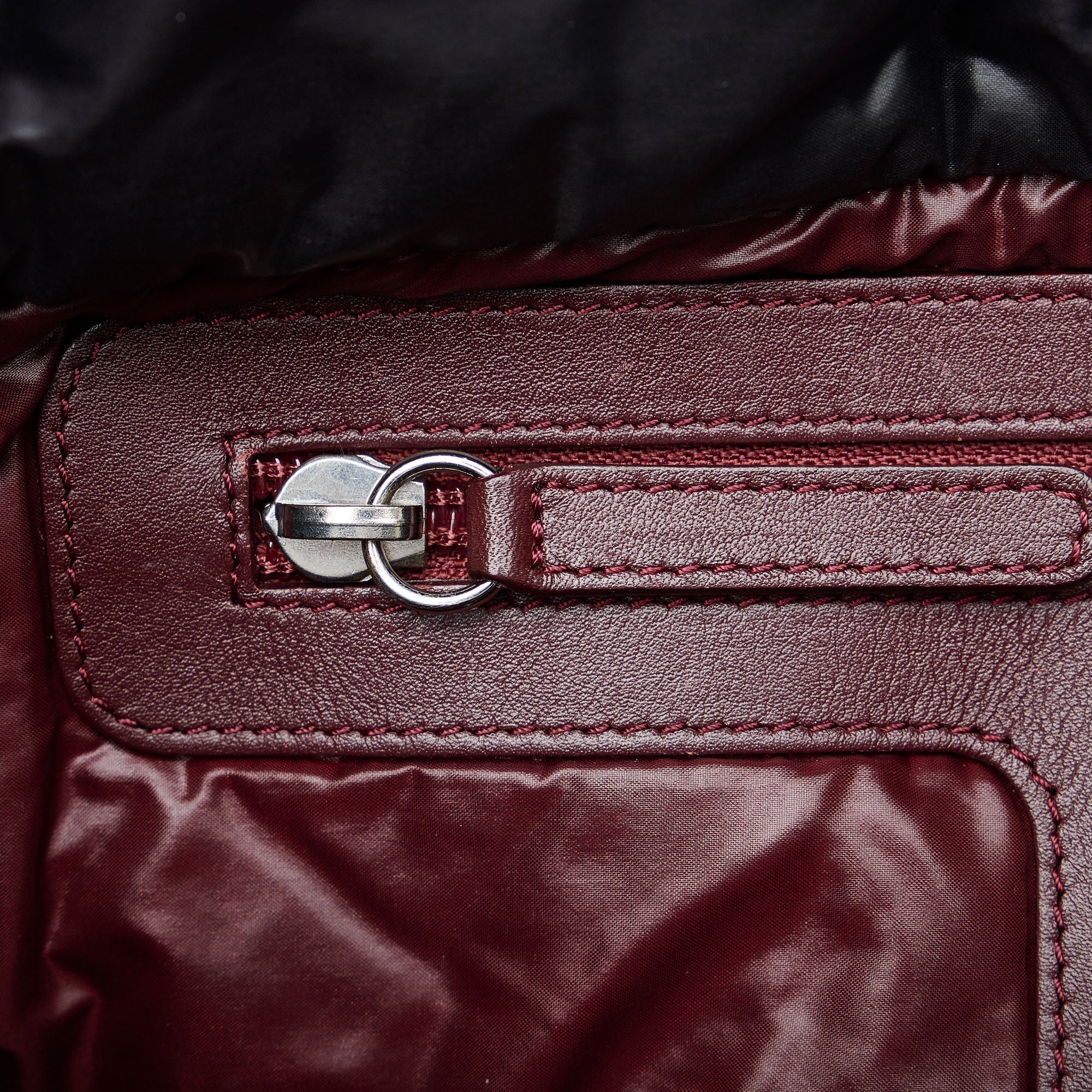 Chanel Coco Black Quilted Nylon Silver