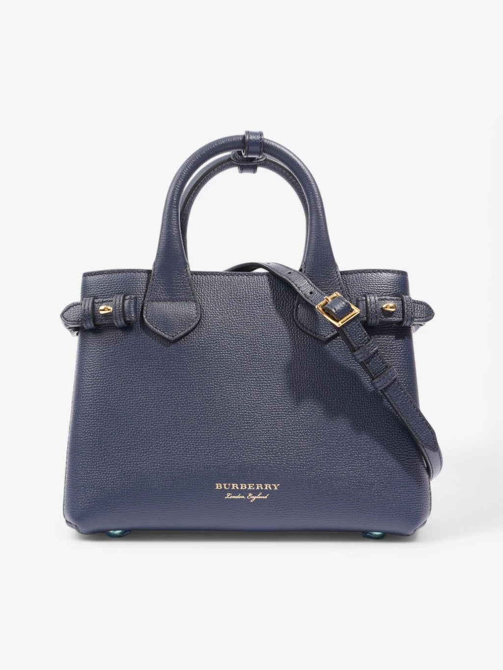 Burberry Banner Bag Ink Blue / House Check Calfskin Leather Small