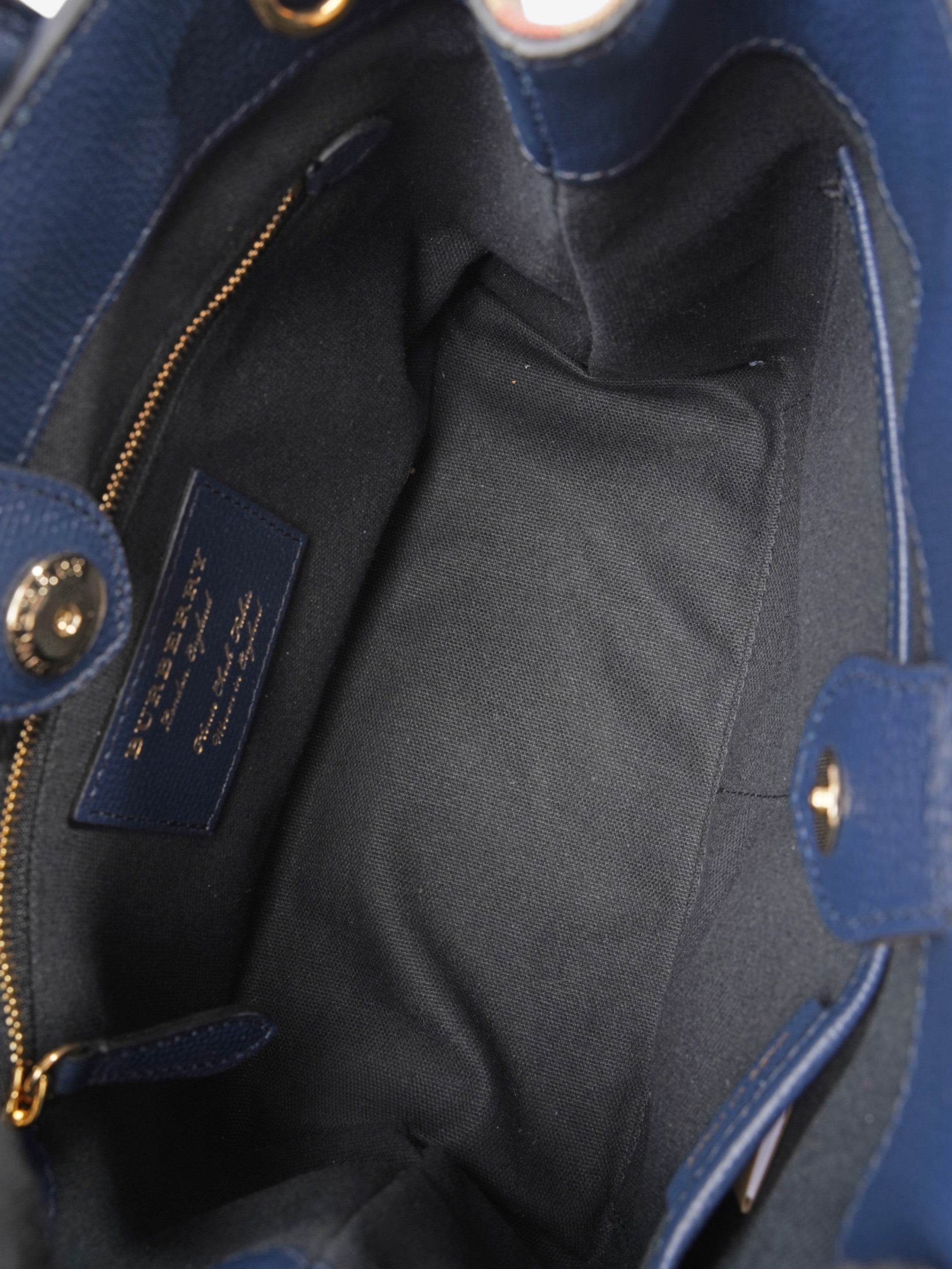 Burberry Banner Bag Ink Blue / House Check Calfskin Leather Small