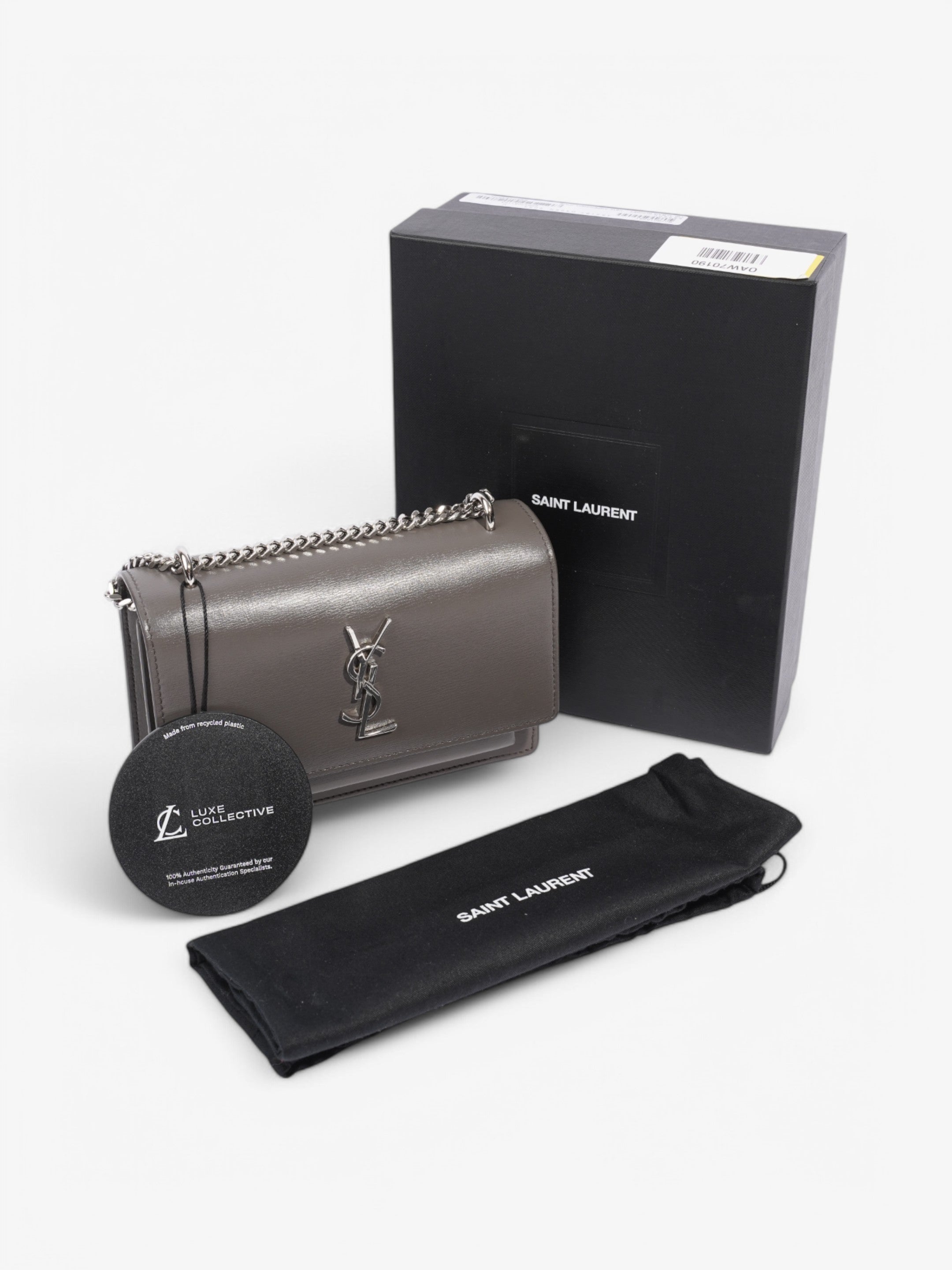 Saint Laurent Sunset Grey Leather Small