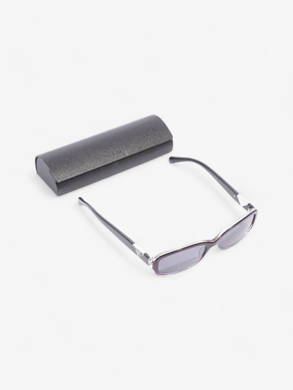 Prada Small Frame Sunglasses Black / Purple Acetate 135mm