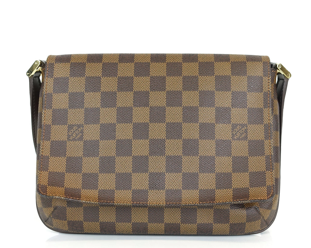 Louis Vuitto Musette Tango Damier Ebene Canvas Bag