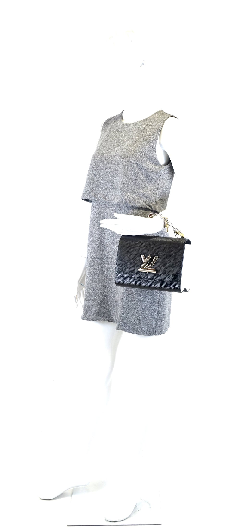 Louis Vuitto Twist MM Love Lock Charms Black Epi Leather Bag