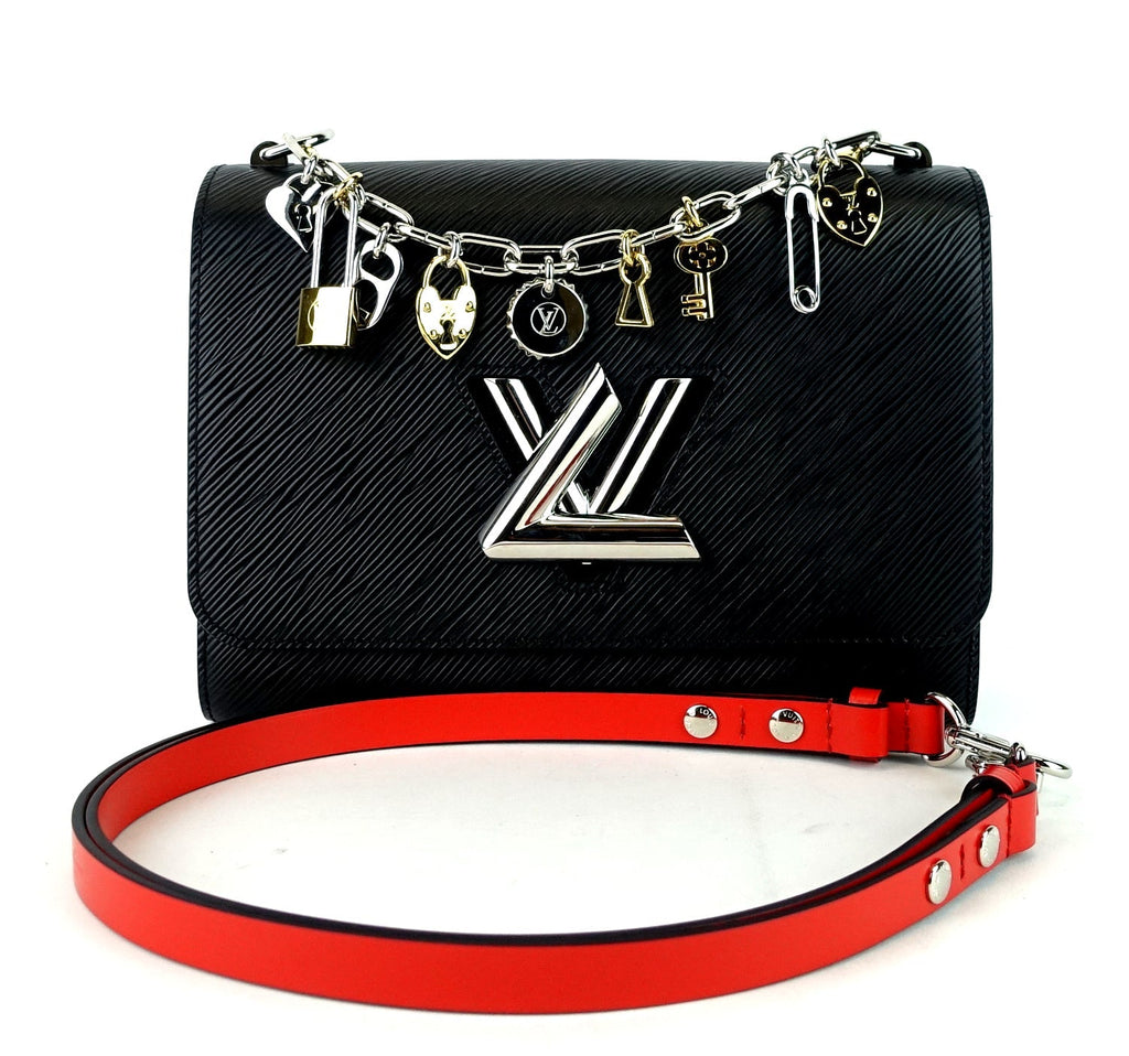 Louis Vuitto Twist MM Love Lock Charms Black Epi Leather Bag