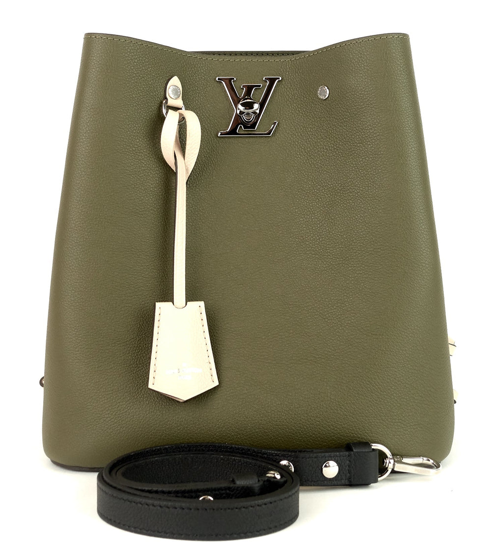 Louis Vuitto LockMe Calfskin Leather Bucket Bag