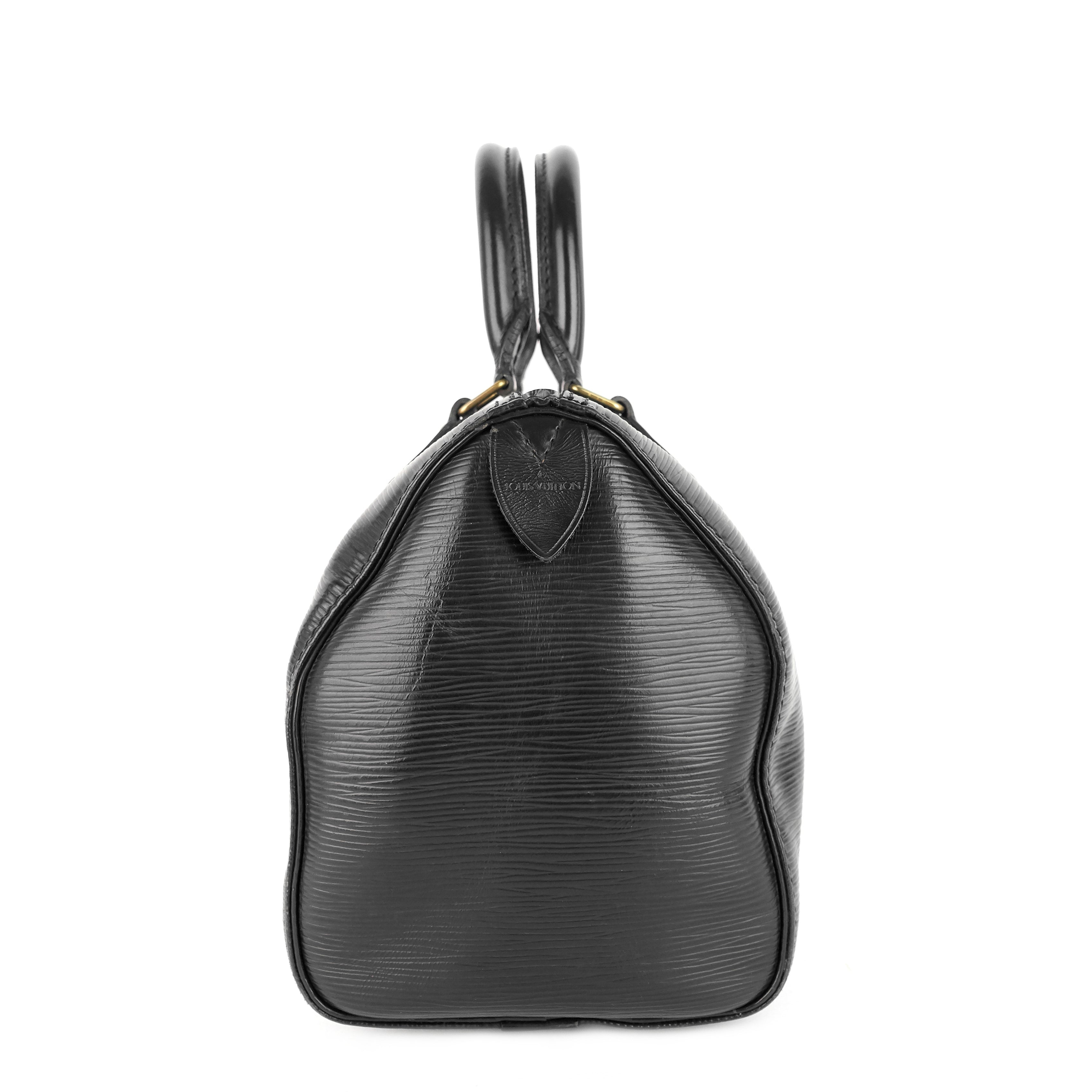 Louis Vuitto Speedy 25 Black Epi Leather Bag
