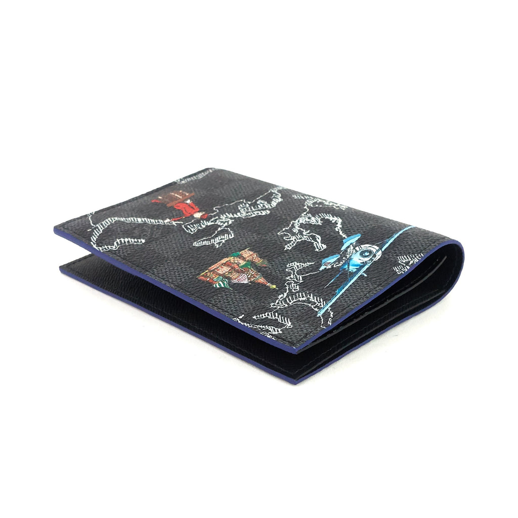 Louis Vuitto Damier Graphite Map Limited Edition Passport Cover