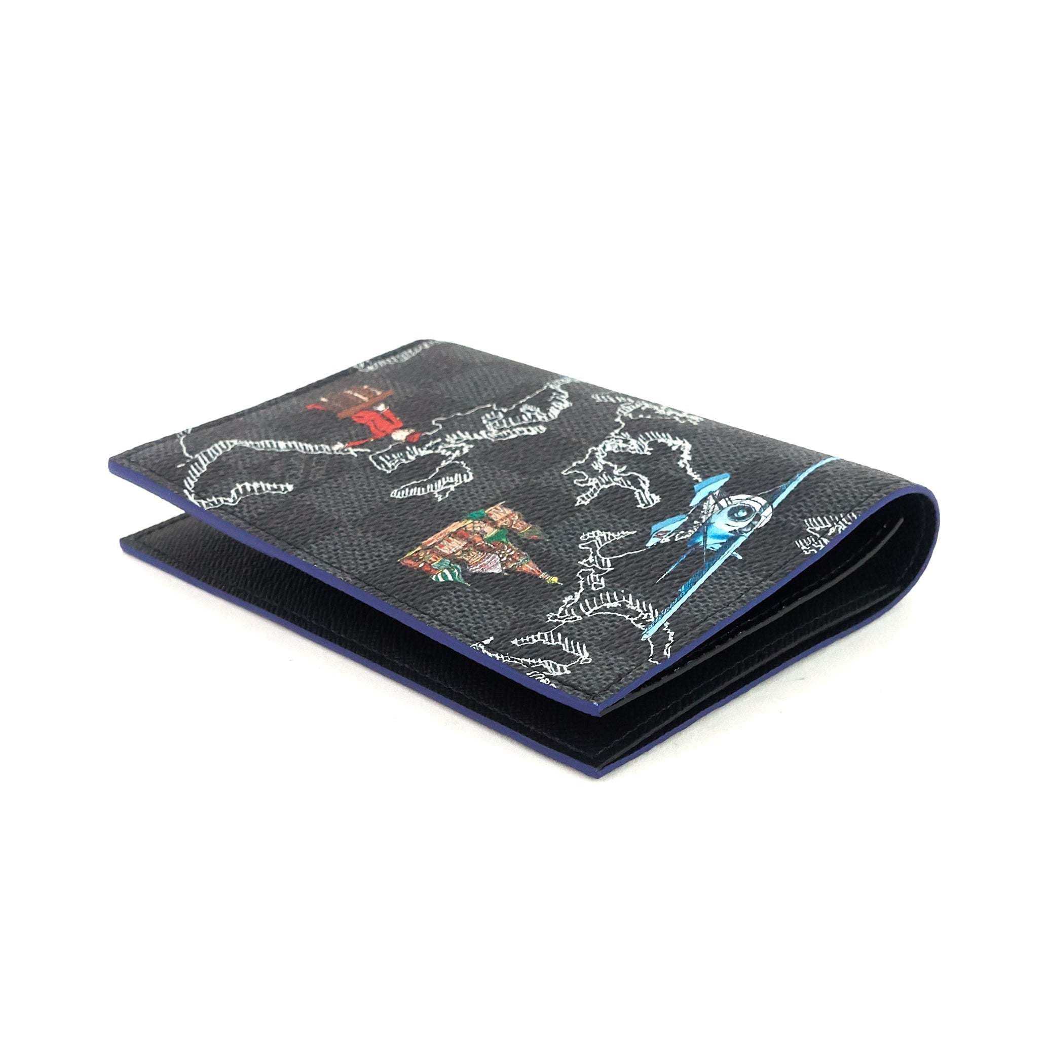 Louis Vuitto Damier Graphite Map Limited Edition Passport Cover