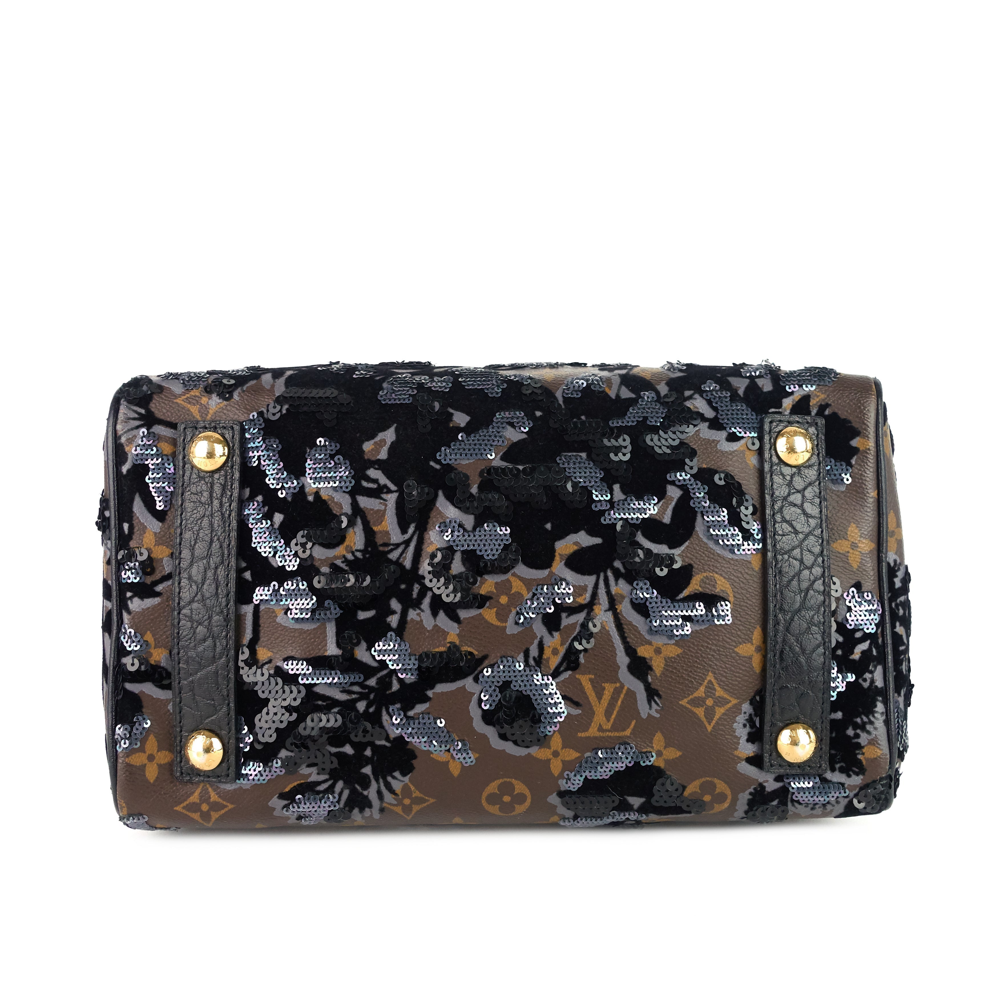 Louis Vuitto Speedy 30 Fleur de Jais Monogram Canvas Sequin Bag