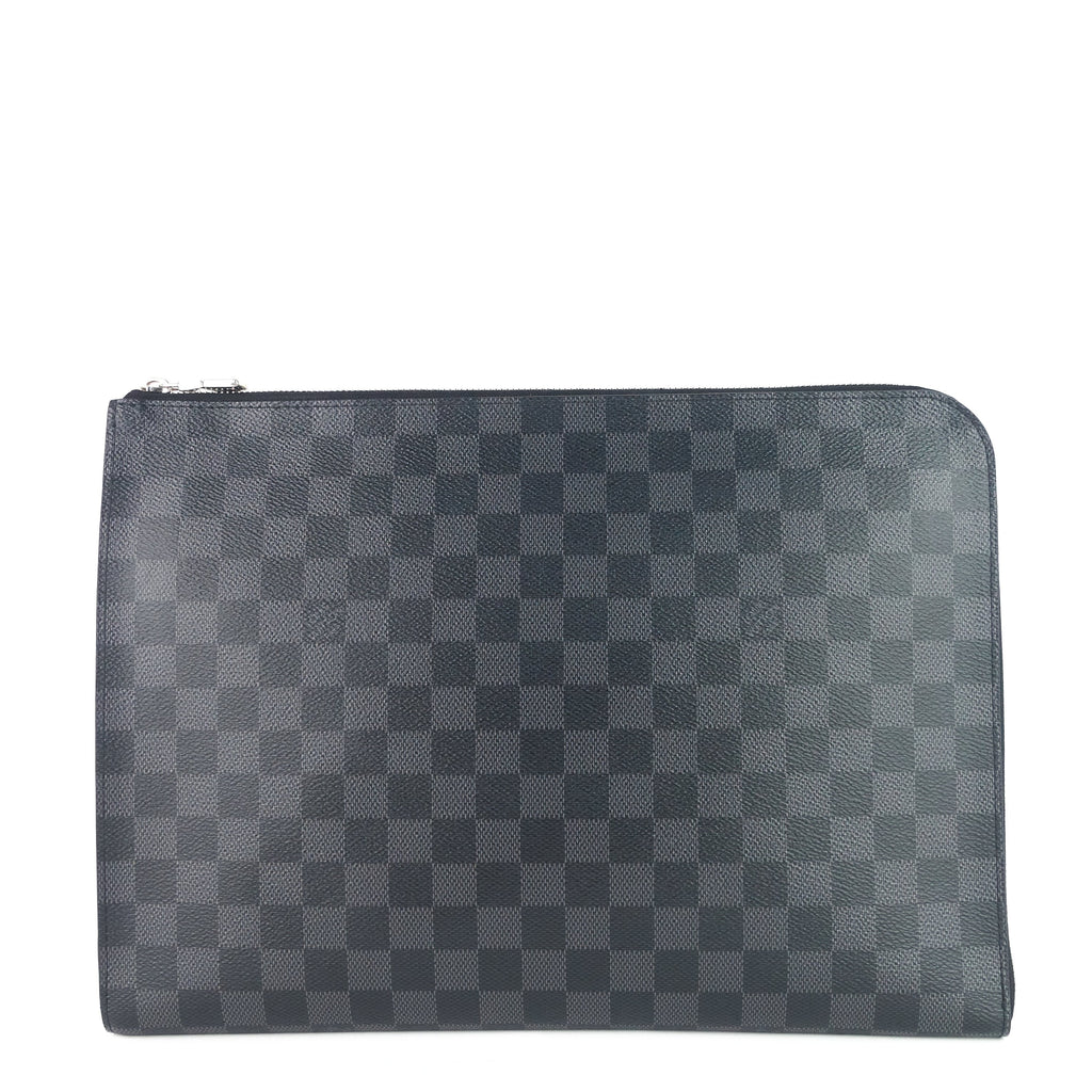 Louis Vuitto Pochette Jour GM Zip Around Damier Graphite Canvas Bag