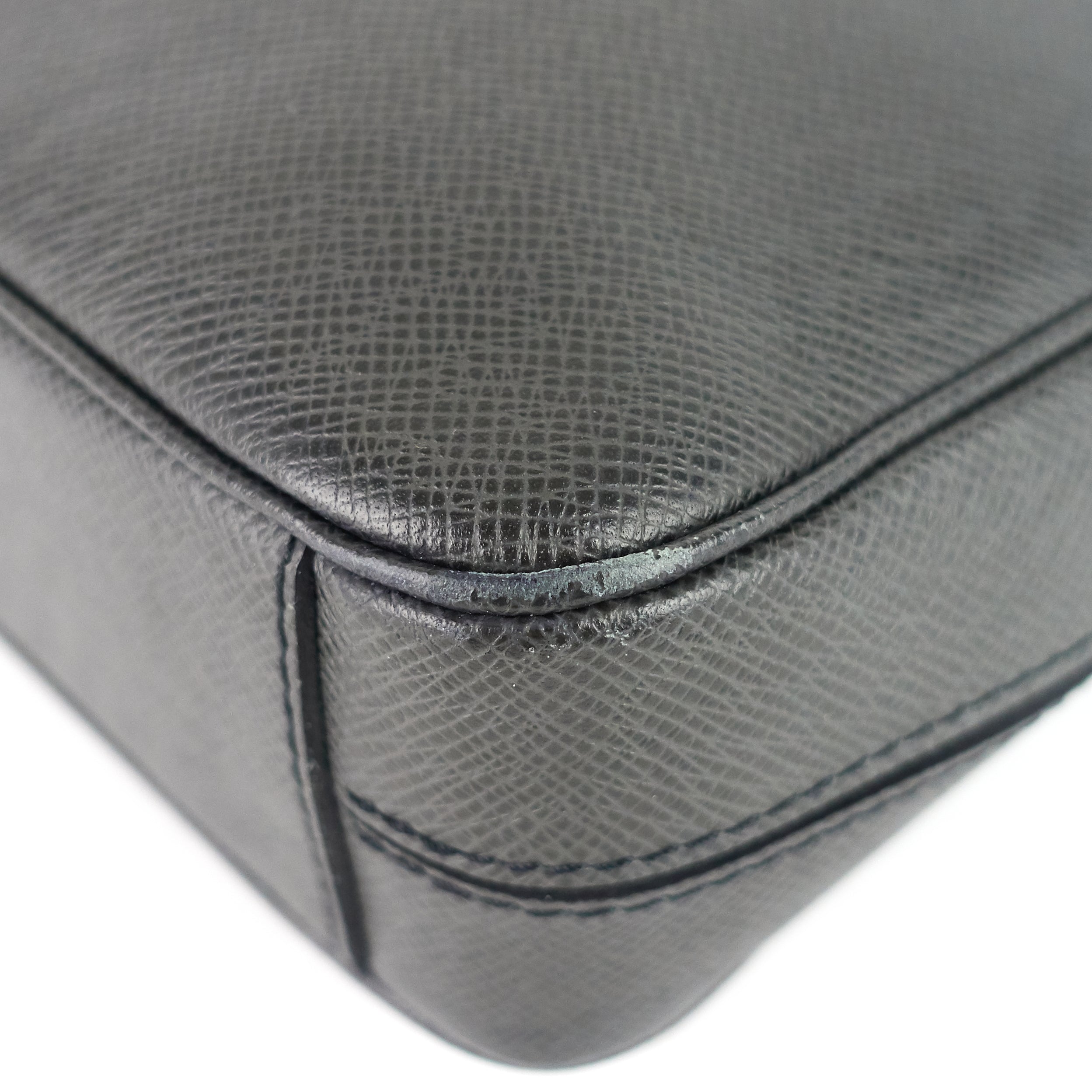 Louis Vuitto Porte-Document Voyage Ardoise Leather Briefcase Bag