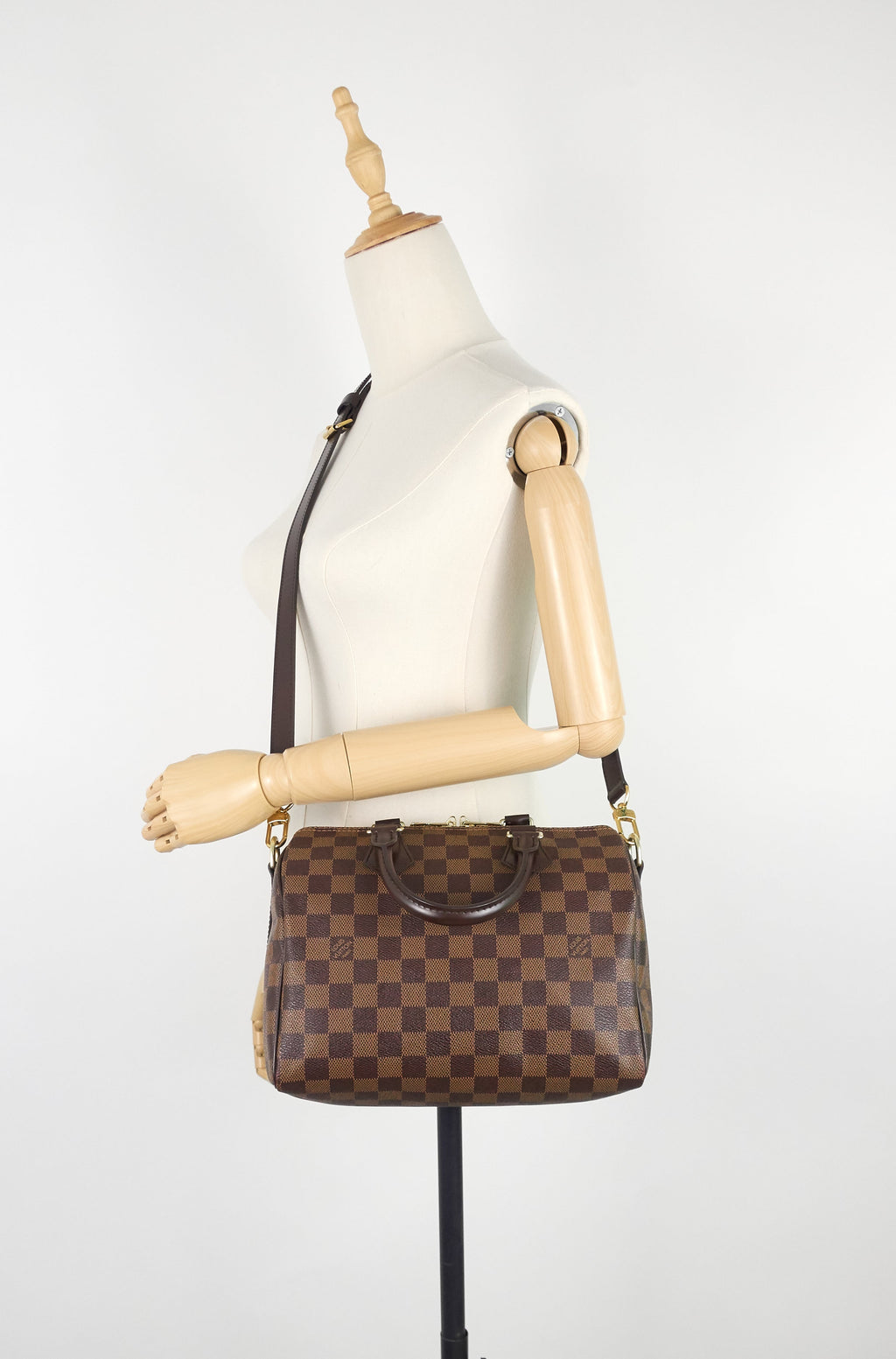 Louis Vuitto Speedy BandouliÃ¨re 25 Damier Ebene Canvas Bag