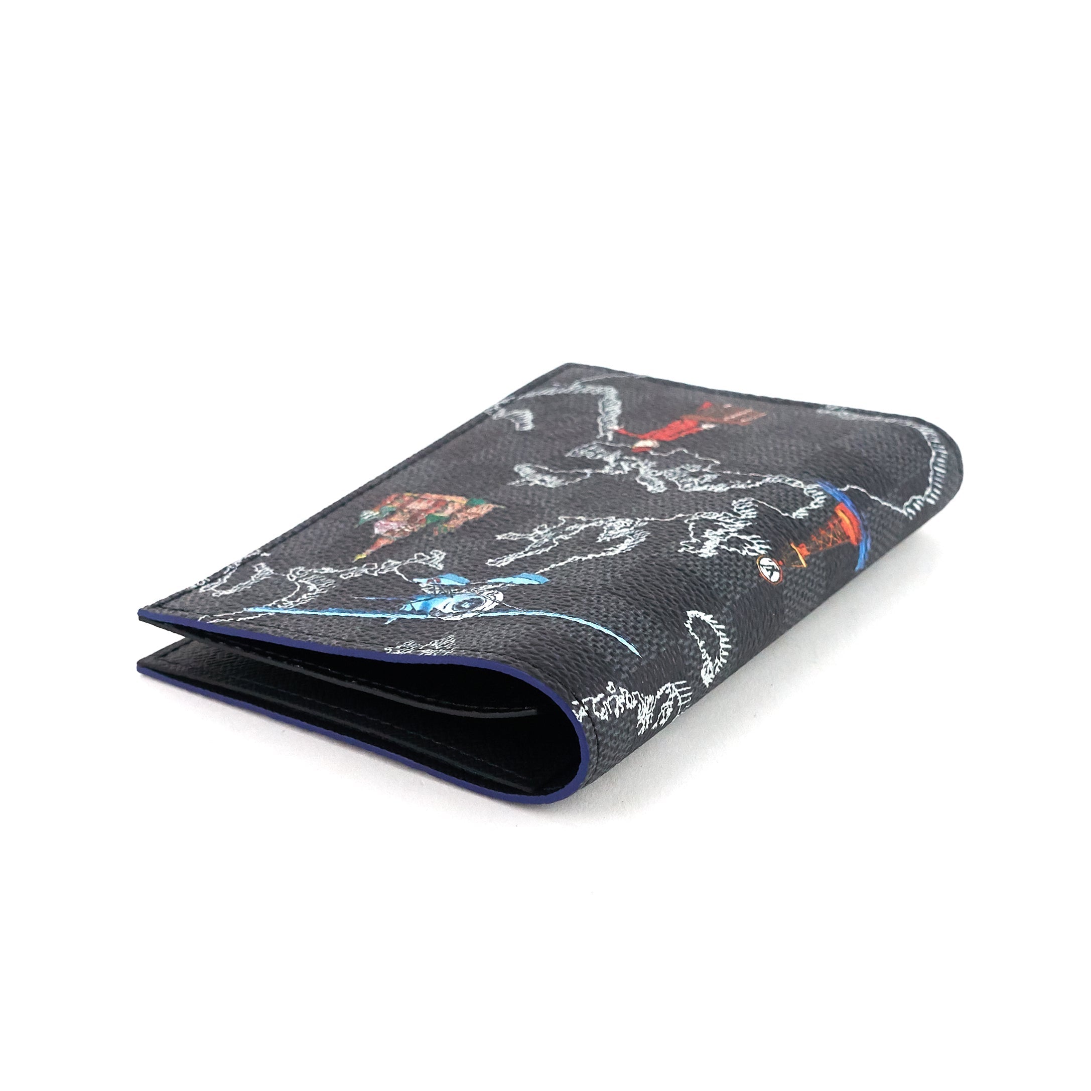 Louis Vuitto Damier Graphite Map Limited Edition Passport Cover