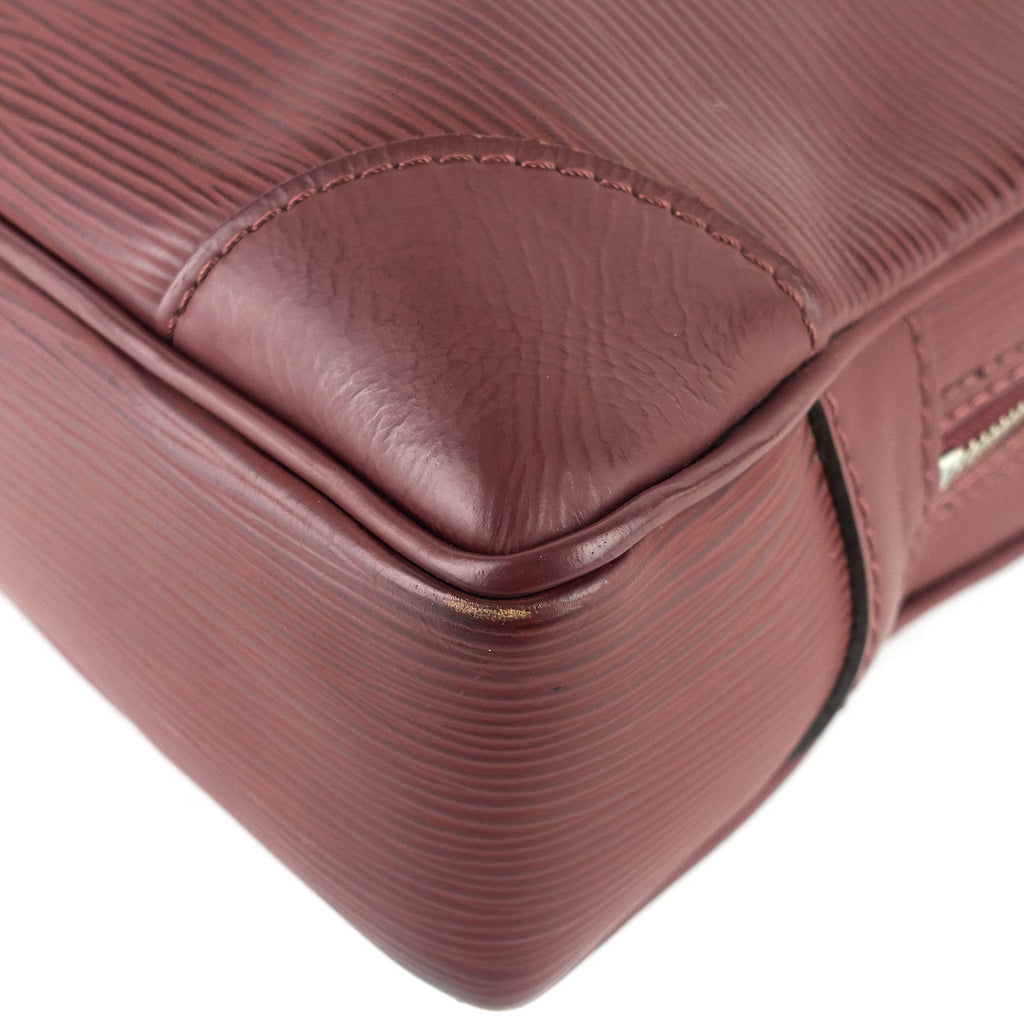 Louis Vuitto Porte-Documents Voyage Burgundy Epi Leather Briefcase Bag