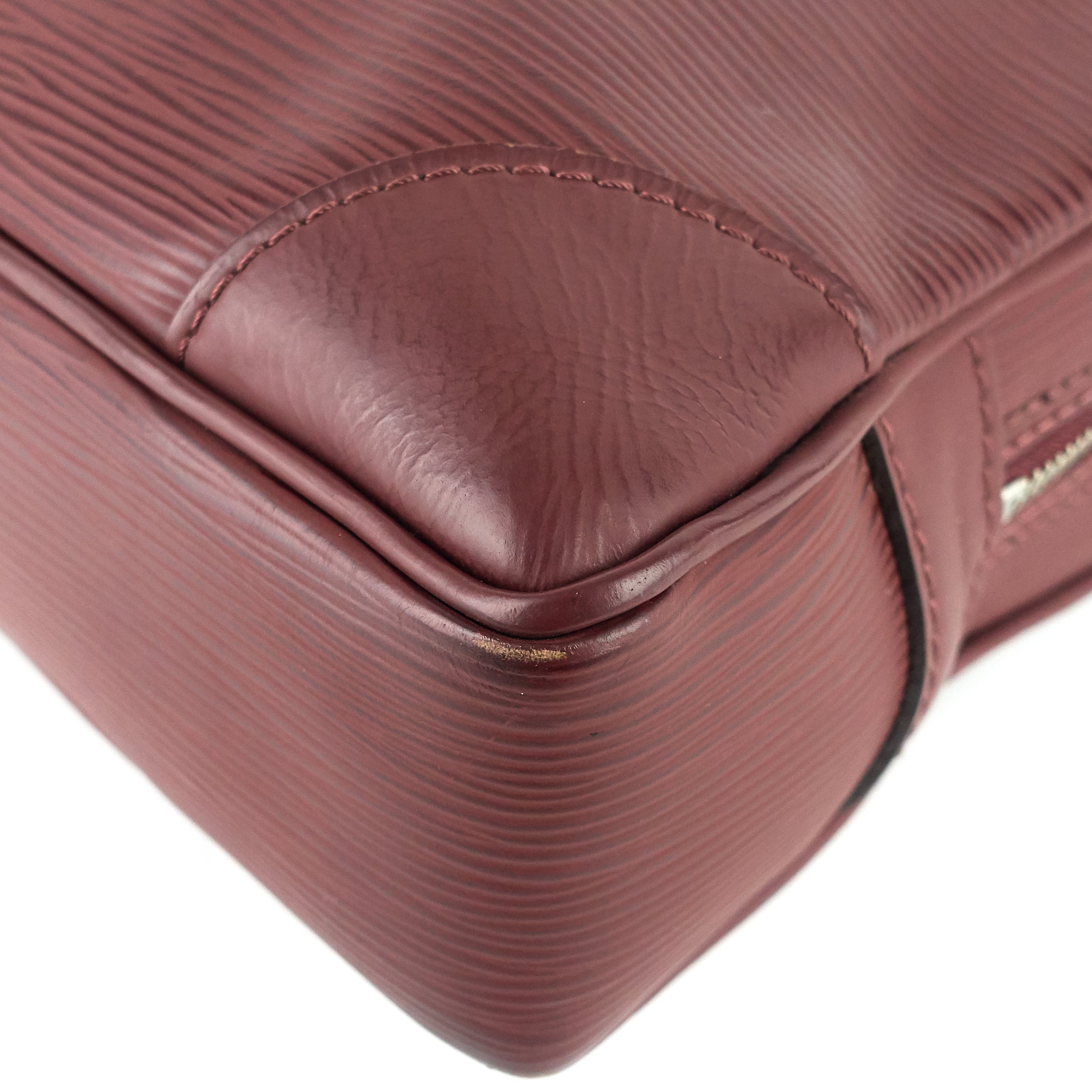 Louis Vuitto Porte-Documents Voyage Burgundy Epi Leather Briefcase Bag