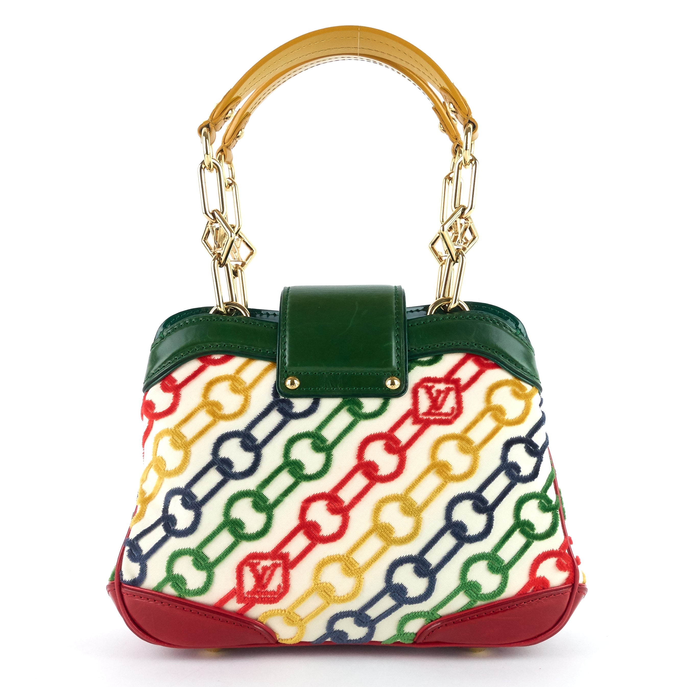 Louis Vuitto Linda Mini Monogram Charms Velvet Chains Bag