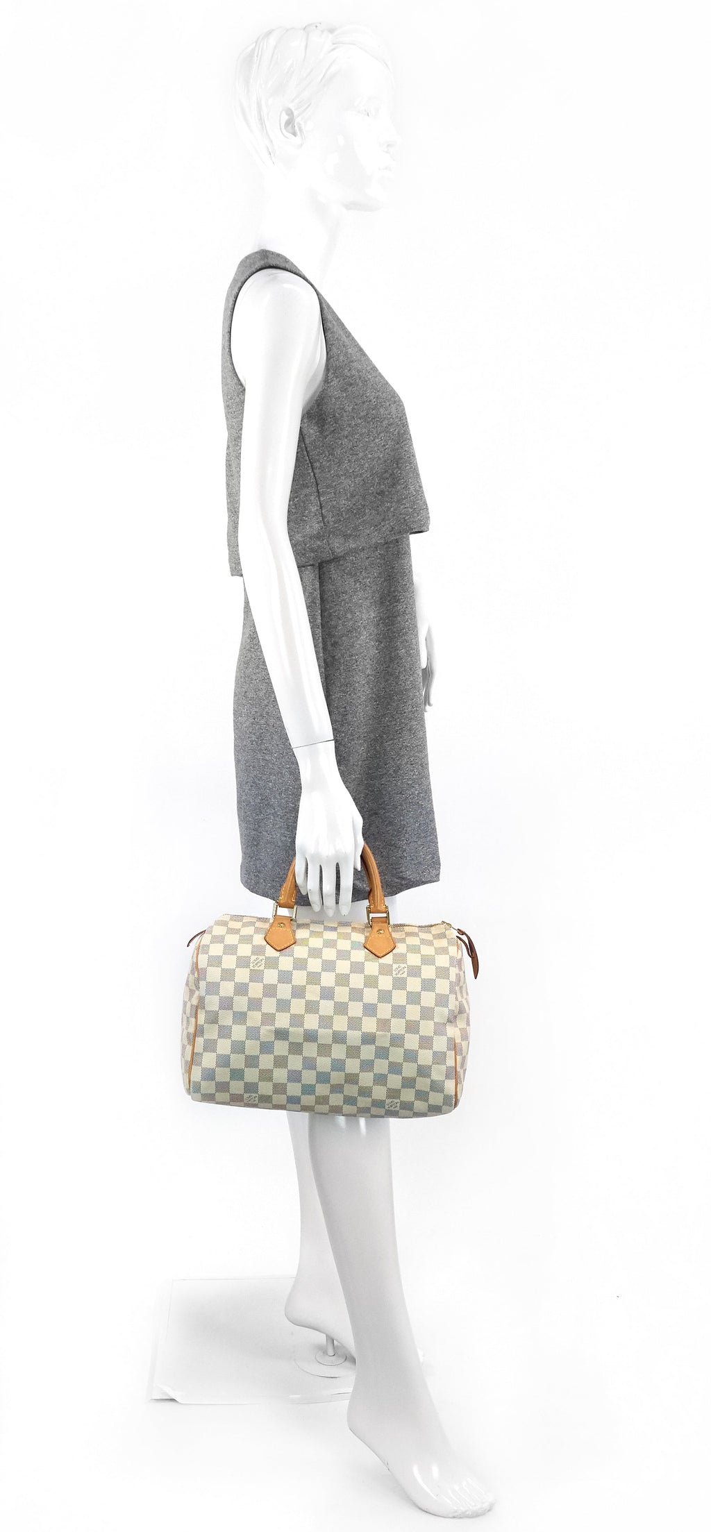 Louis Vuitto Speedy 30 Damier Azur Canvas Handbag