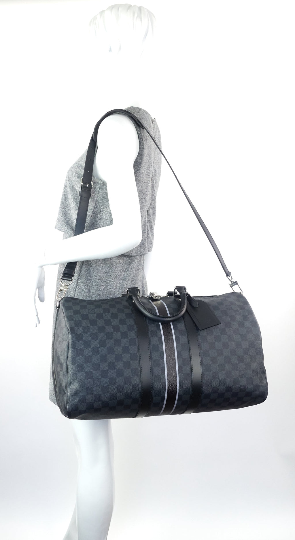 Louis Vuitto Keepall 45 BandouliÃ¨re My LV Heritage Damier Graphite Bag