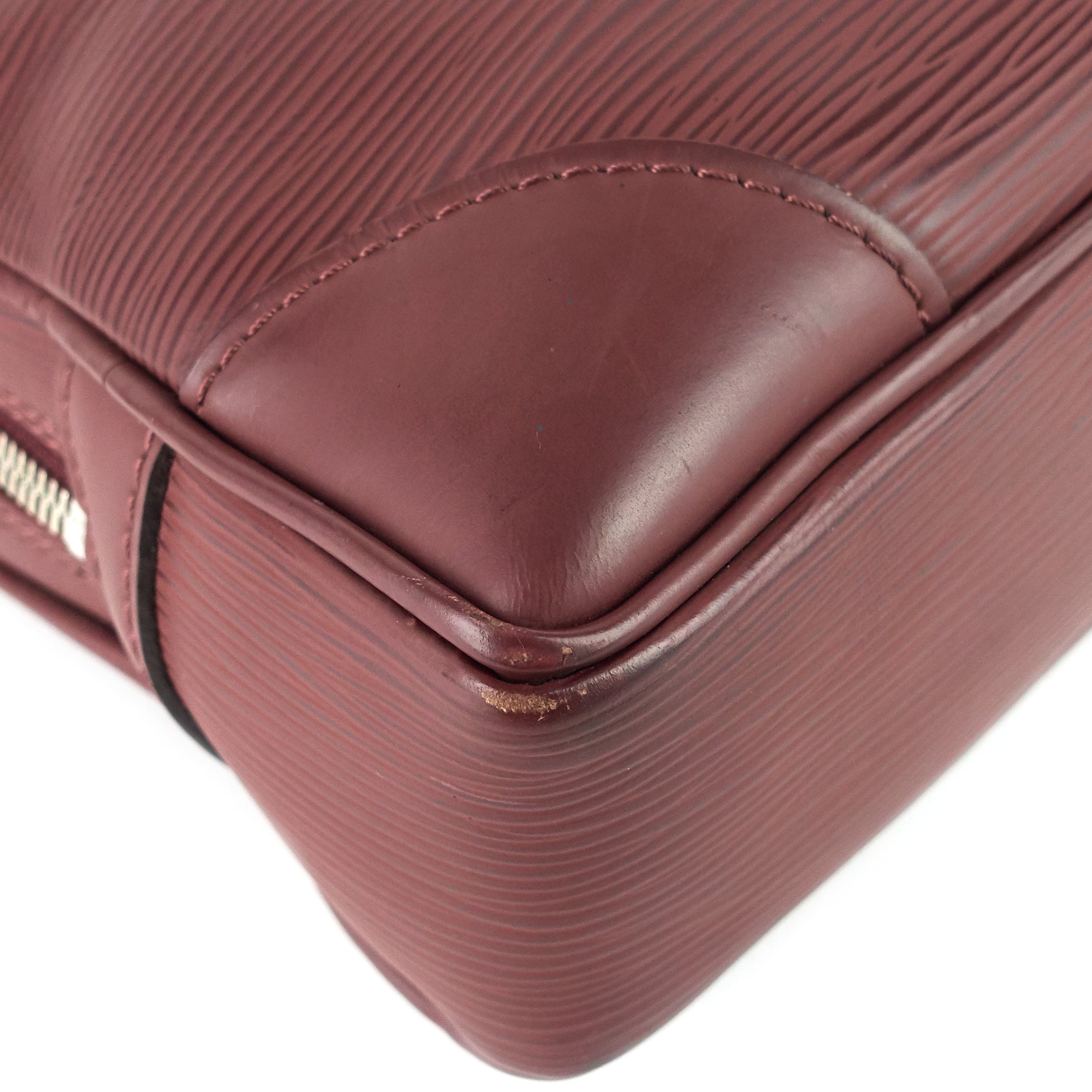 Louis Vuitto Porte-Documents Voyage Burgundy Epi Leather Briefcase Bag