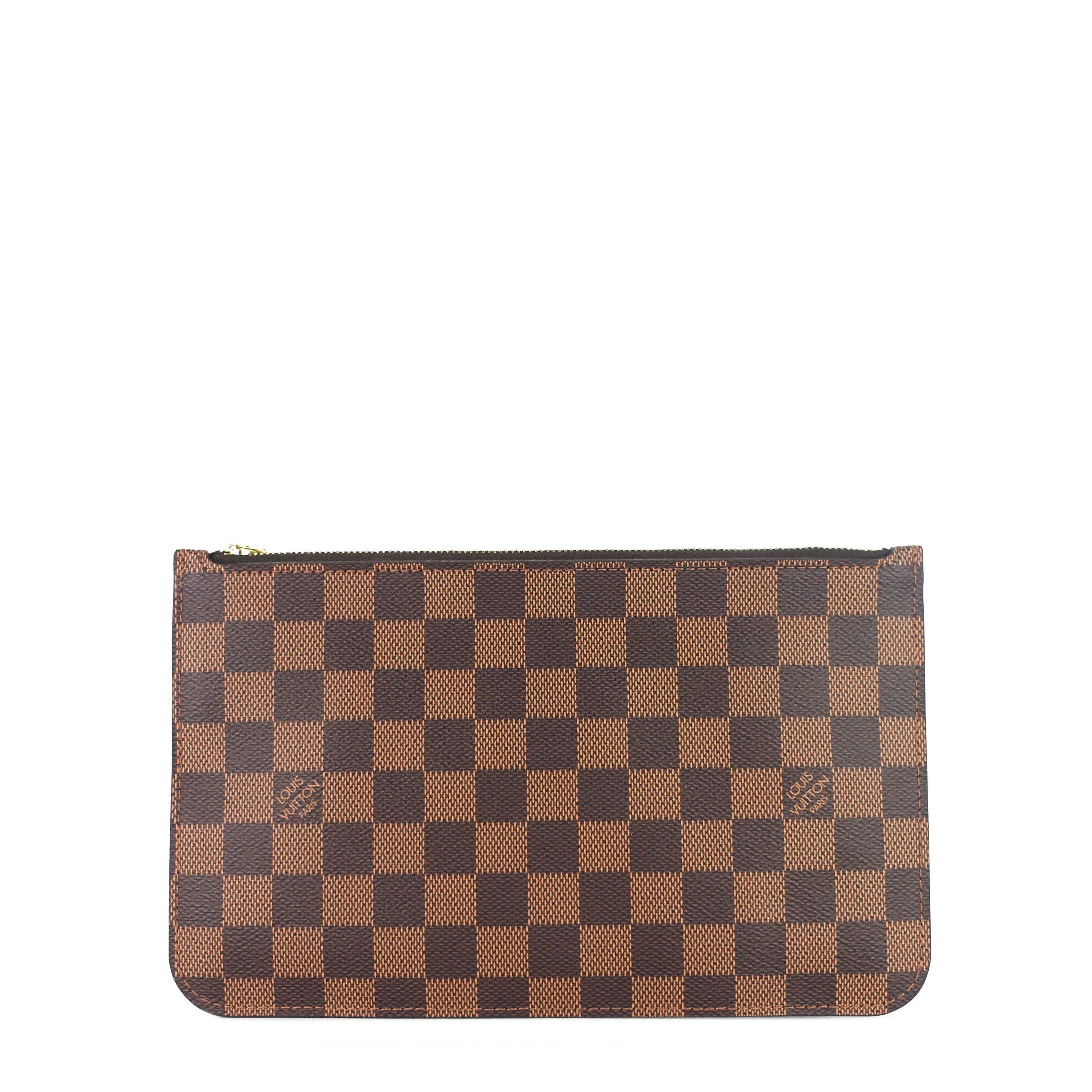 Louis Vuitto Neverfull MM with Pouch Damier Ebene Canvas Tote Bag