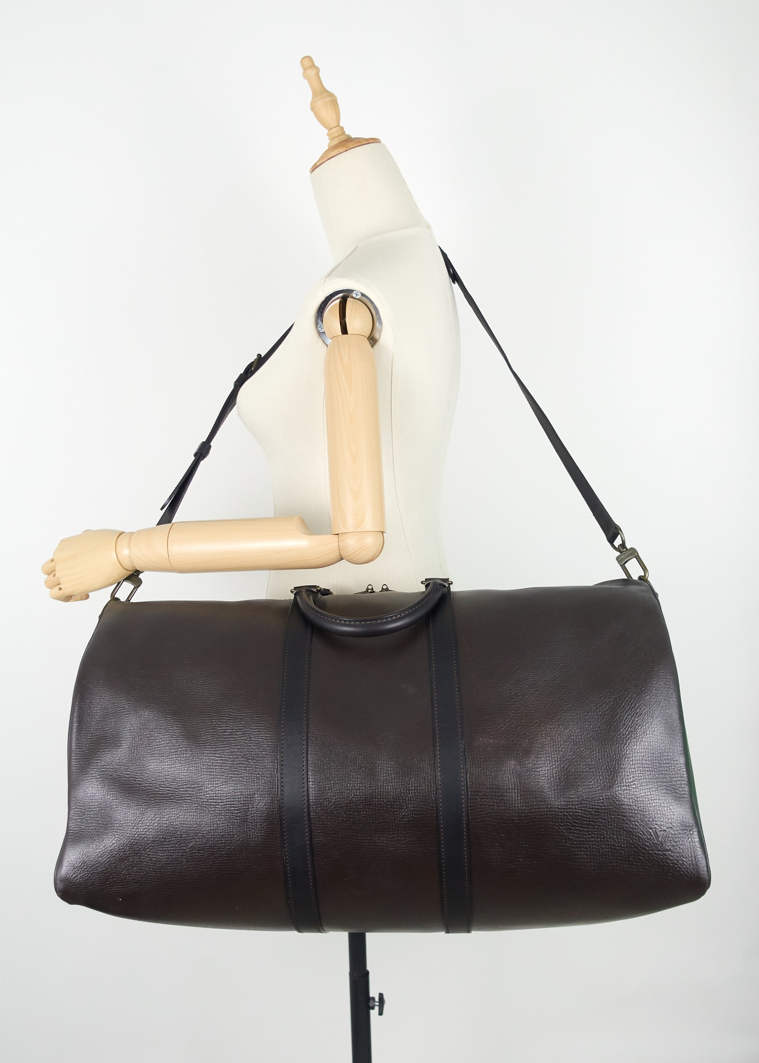 Louis Vuitto Keepall BandouliÃ¨re 55 Utah Leather Bag