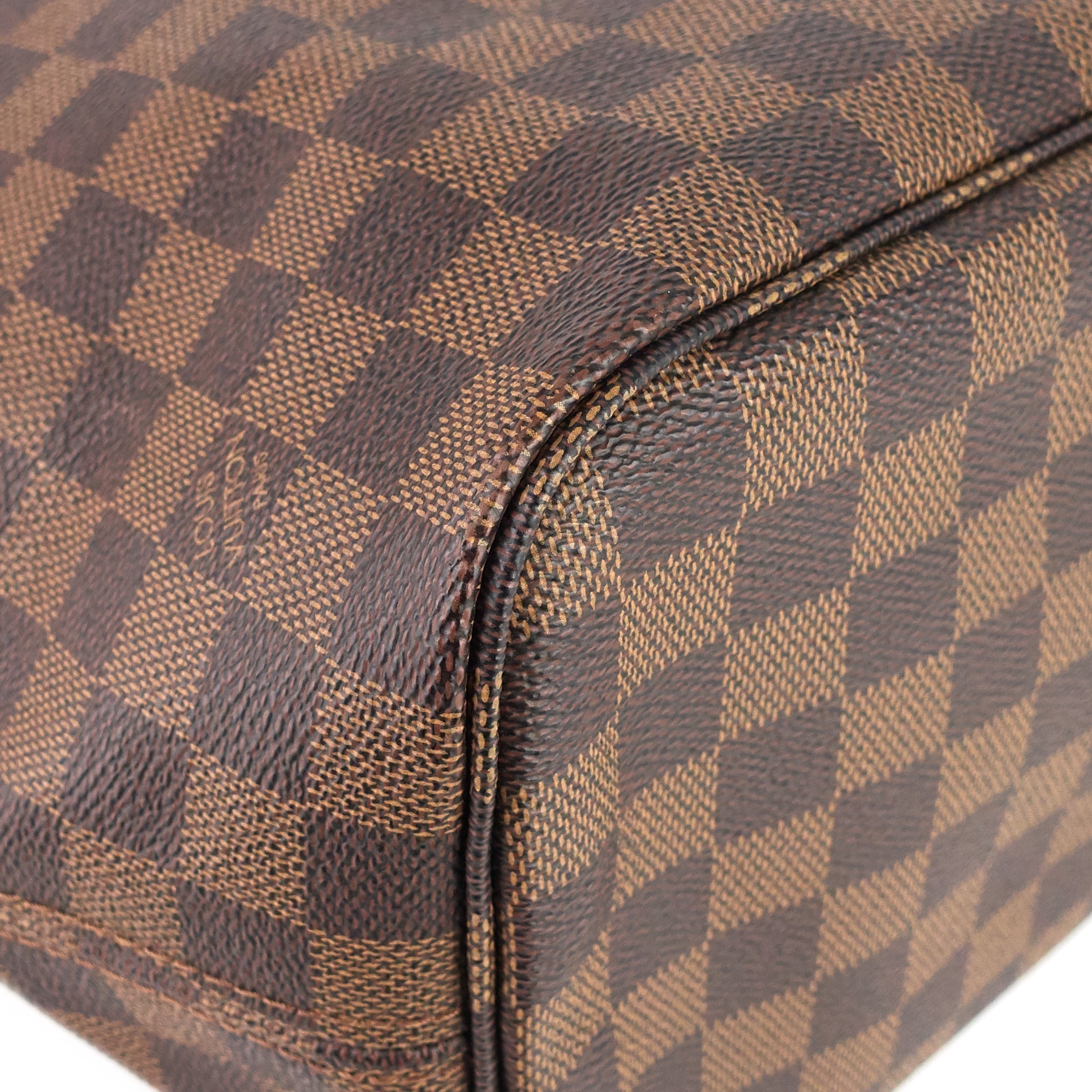 Louis Vuitto Neverfull MM Damier Ebene Canvas Bag with Pouch