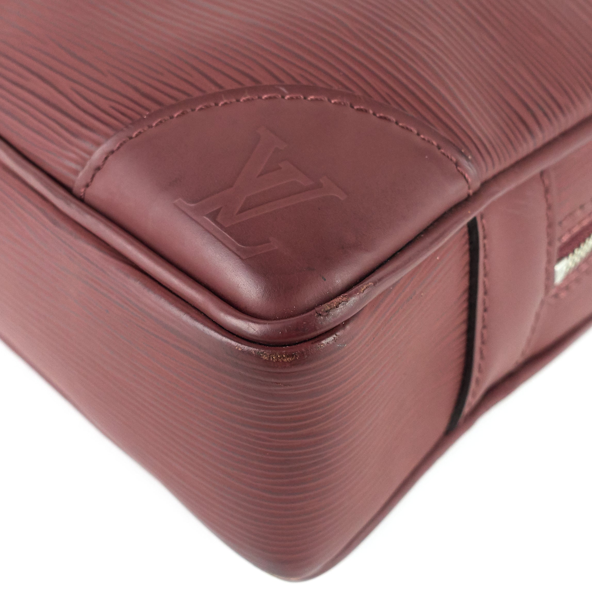 Louis Vuitto Porte-Documents Voyage Burgundy Epi Leather Briefcase Bag
