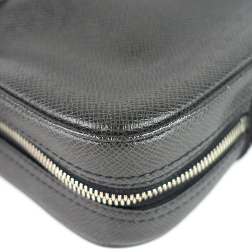 Louis Vuitto Porte-Document Voyage Ardoise Leather Briefcase Bag