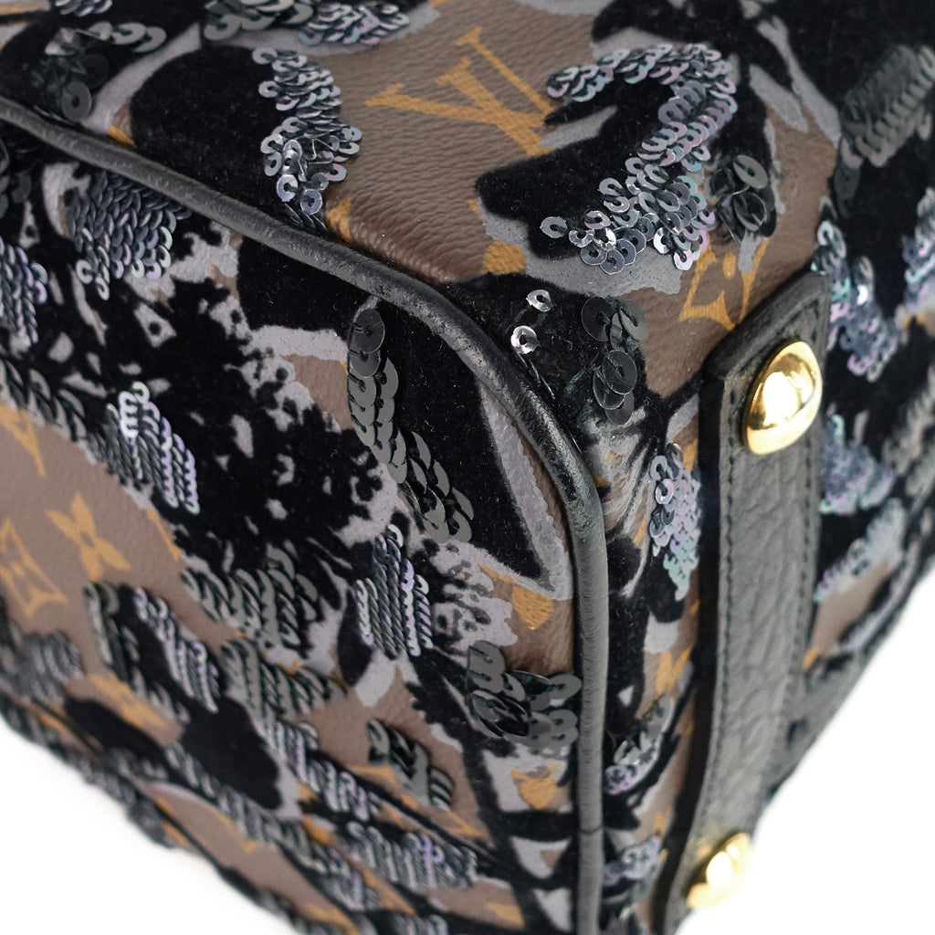 Louis Vuitto Speedy 30 Fleur de Jais Monogram Canvas Sequin Bag