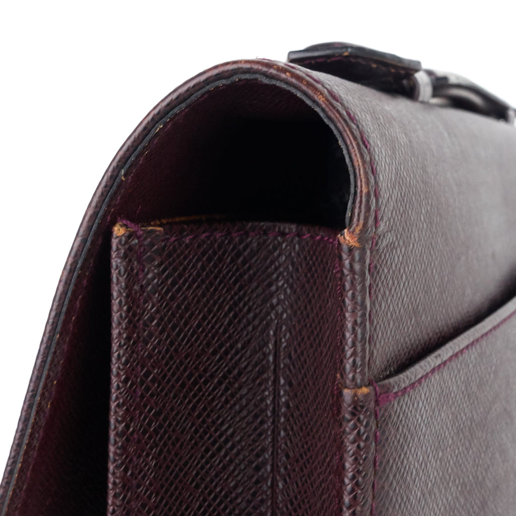 Louis Vuitto Serviette Kourad Taiga Leather Briefcase Bag