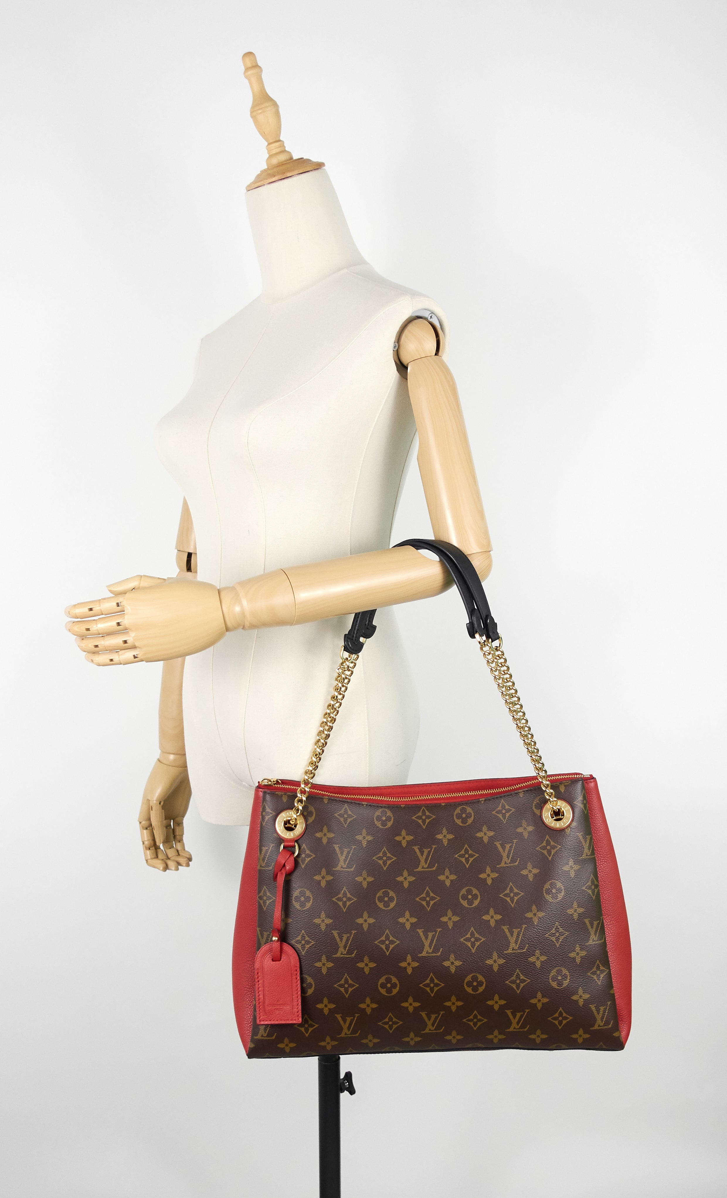 Louis Vuitto SurÃ¨ne MM Monogram Canvas and Calfskin Leather Tote Bag