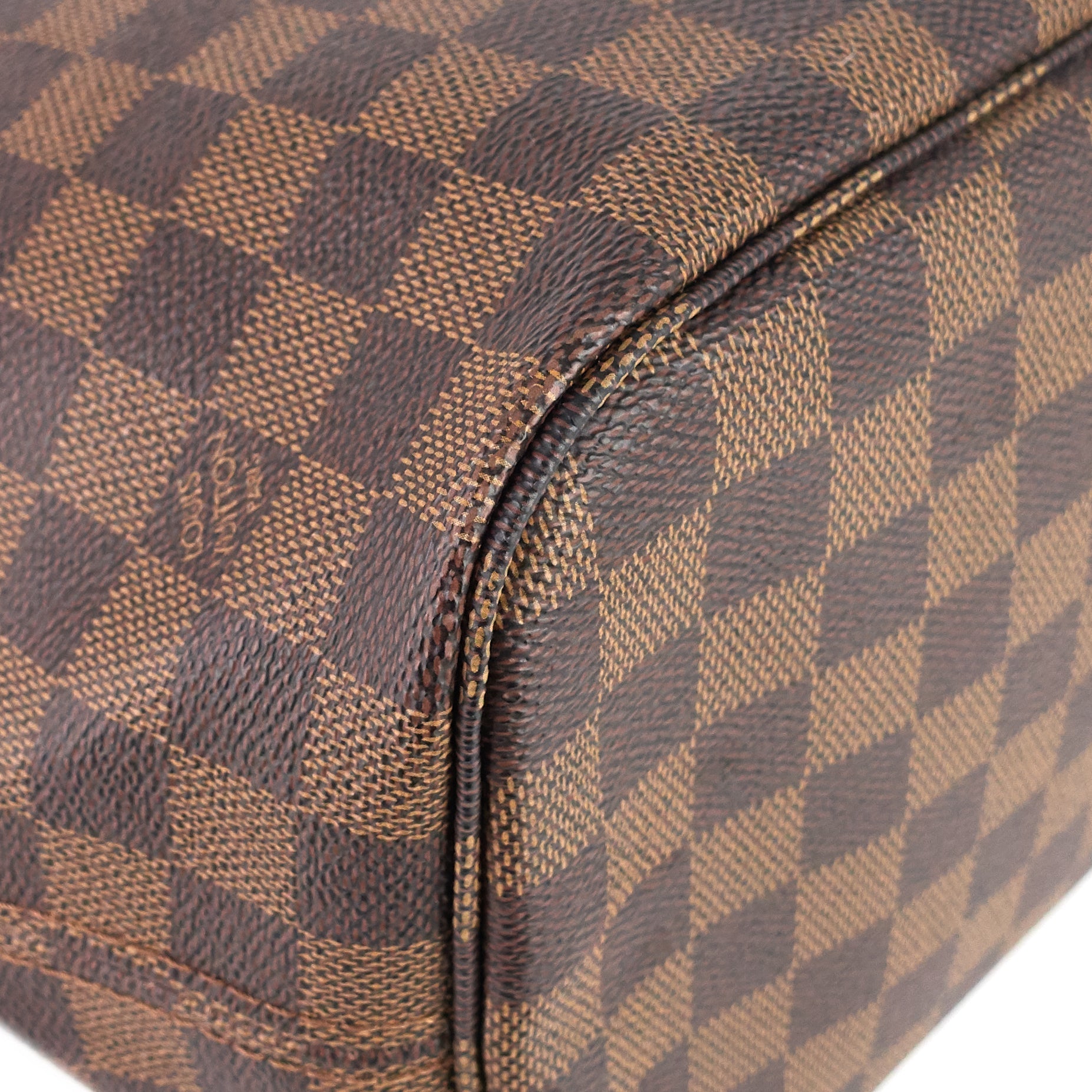 Louis Vuitto Neverfull MM Damier Ebene Canvas Bag with Pouch