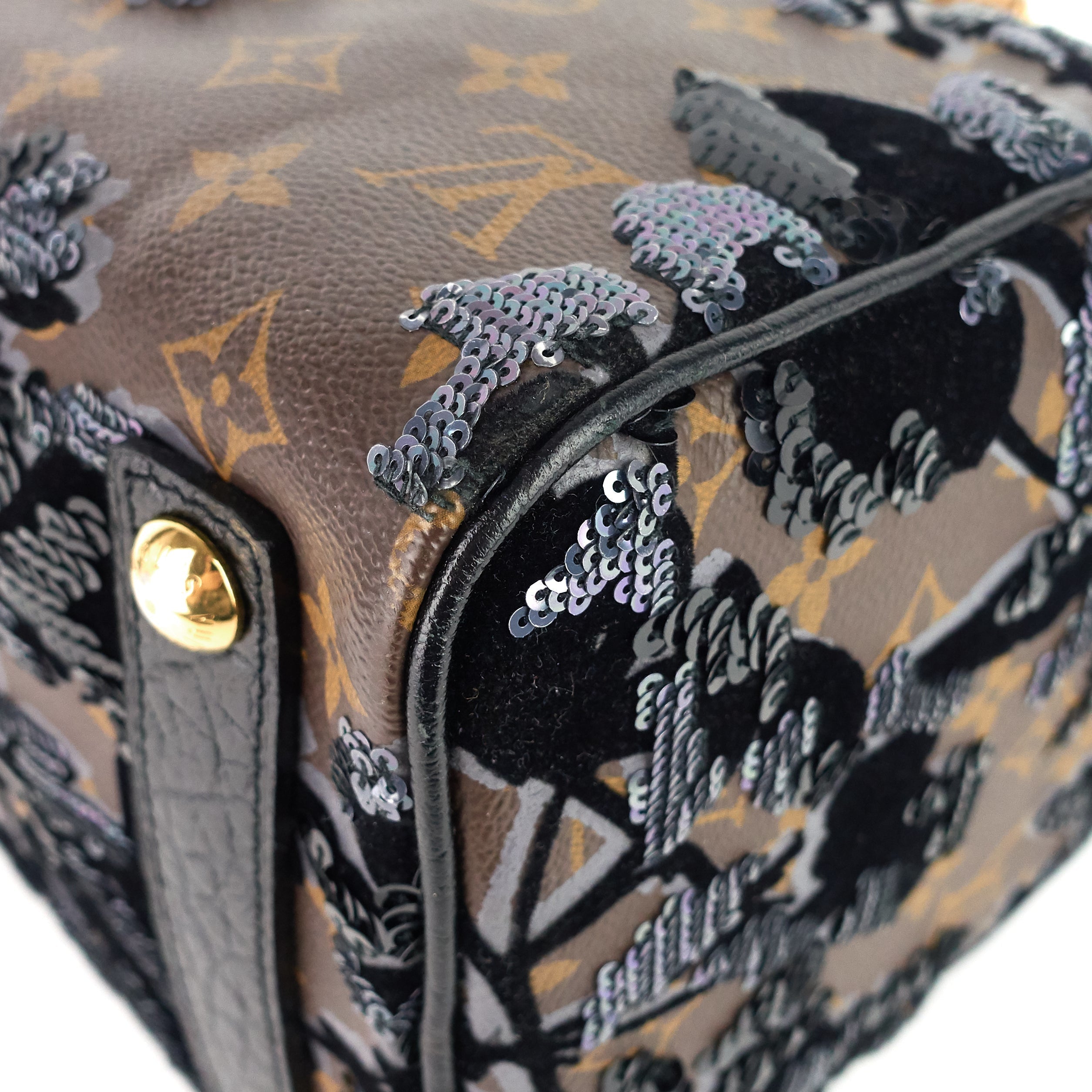 Louis Vuitto Speedy 30 Fleur de Jais Monogram Canvas Sequin Bag