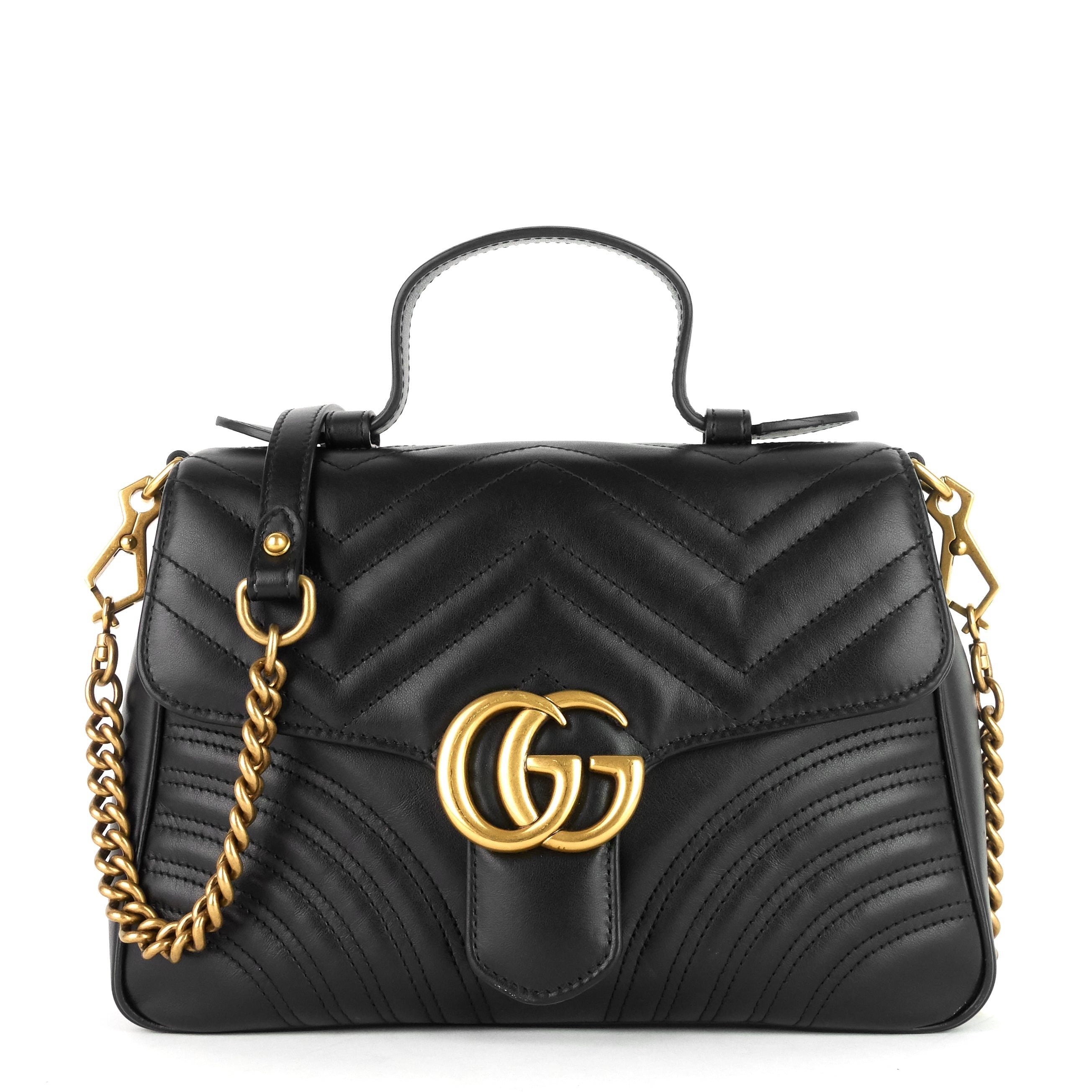 Gucci GG Marmont Small MatelassÃ© Calfskin Top Handle Shoulder Bag