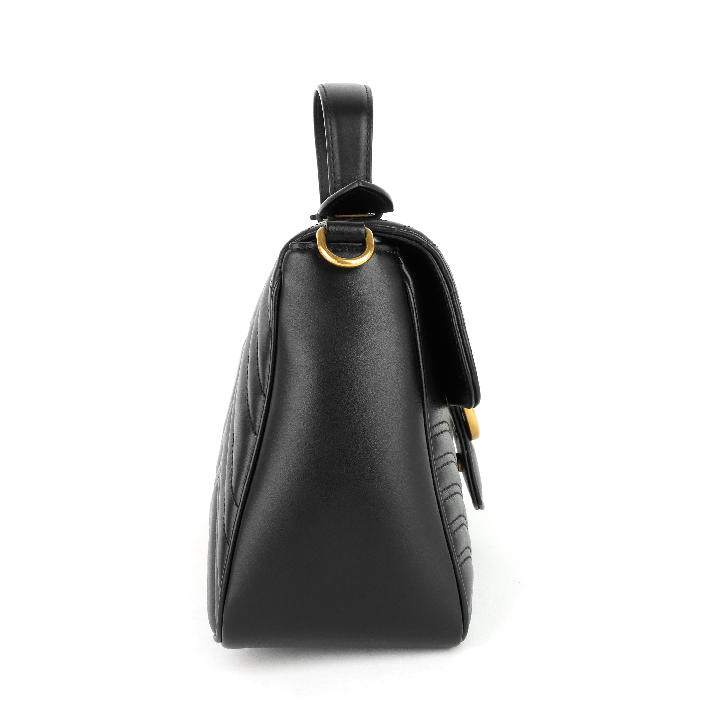 Gucci GG Marmont Small MatelassÃ© Calfskin Top Handle Shoulder Bag
